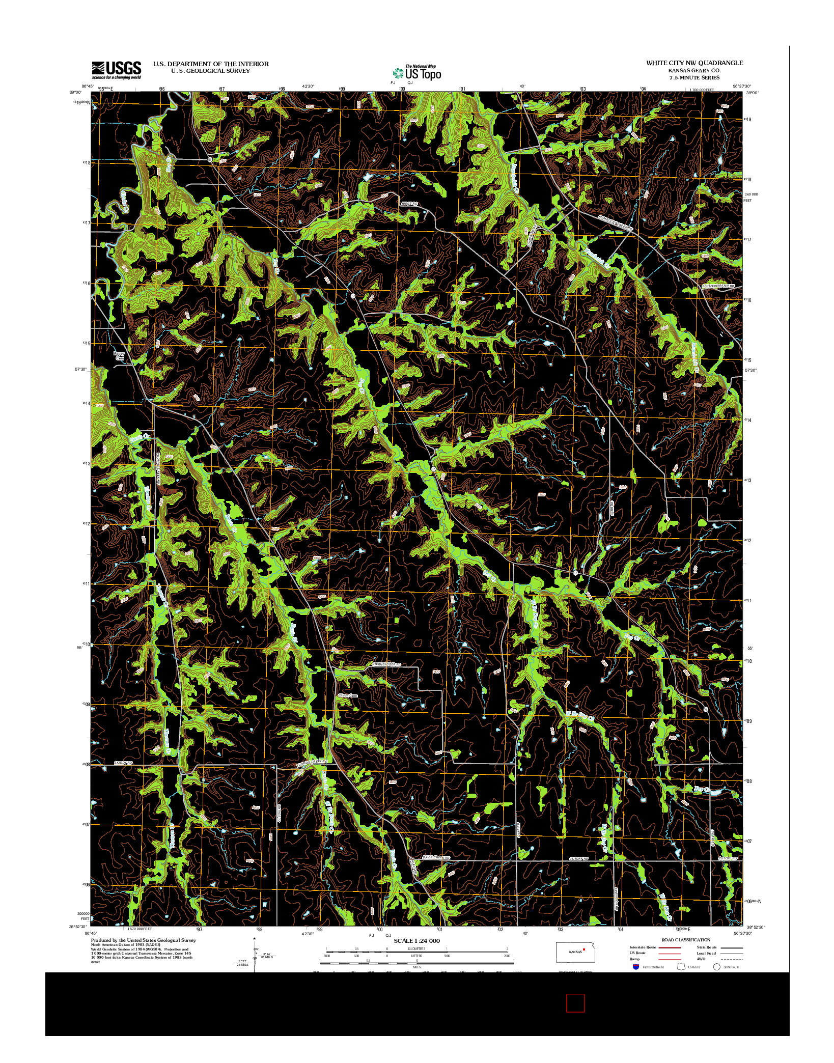 USGS US TOPO 7.5-MINUTE MAP FOR WHITE CITY NW, KS 2012