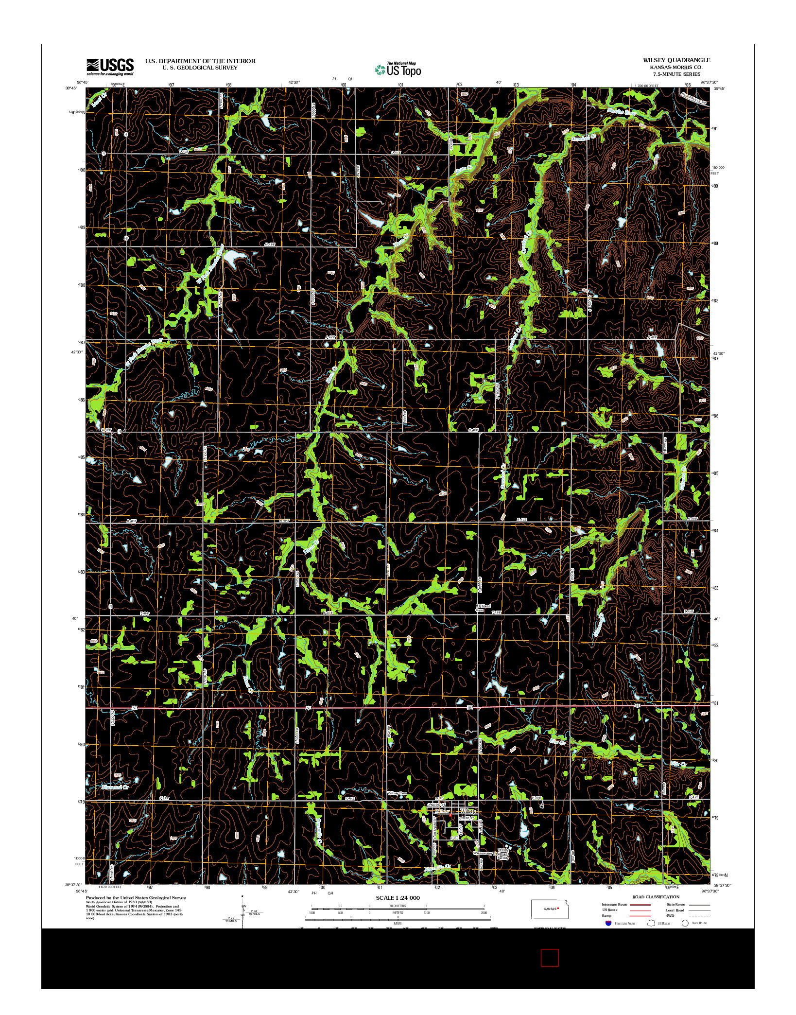 USGS US TOPO 7.5-MINUTE MAP FOR WILSEY, KS 2012