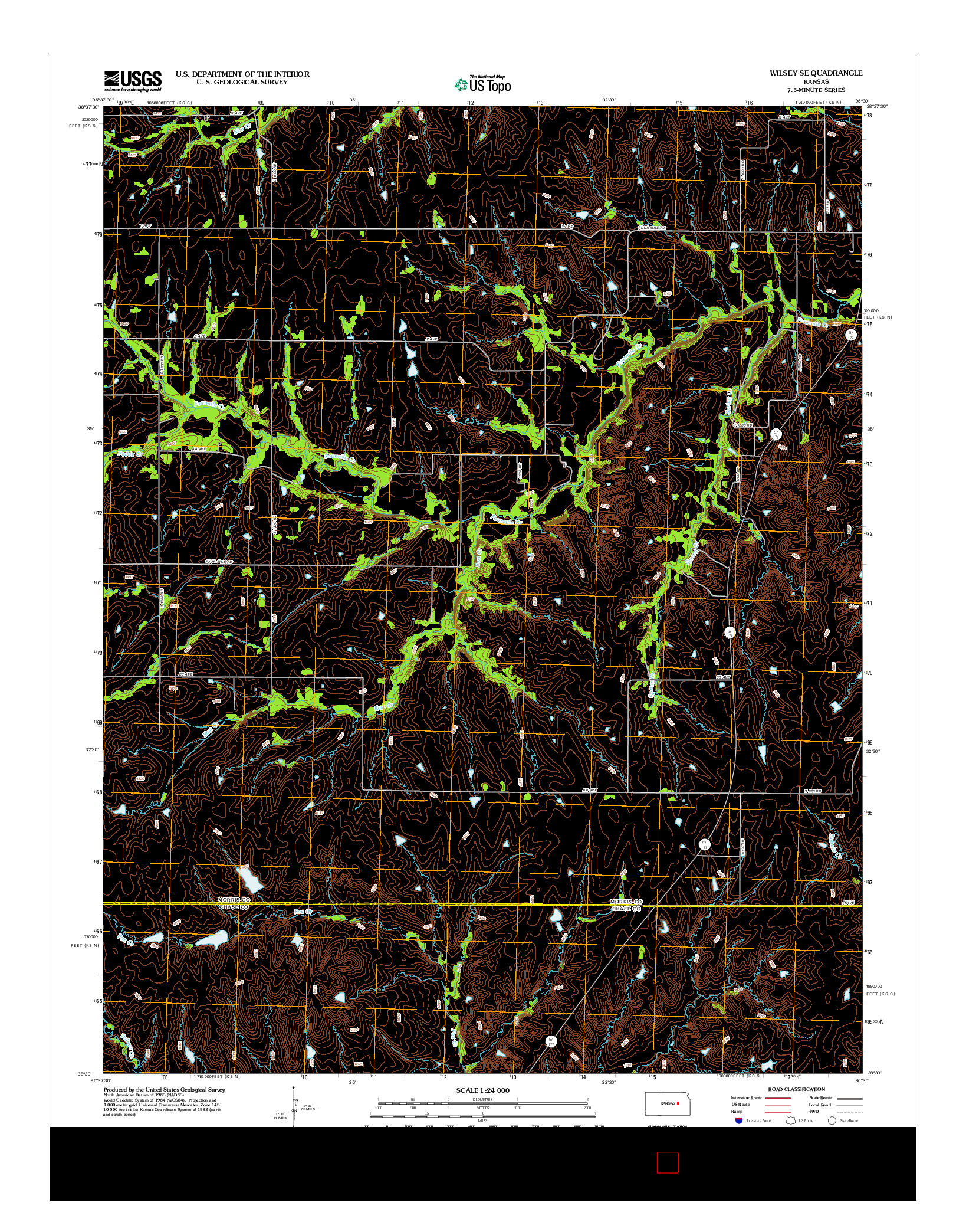 USGS US TOPO 7.5-MINUTE MAP FOR WILSEY SE, KS 2012