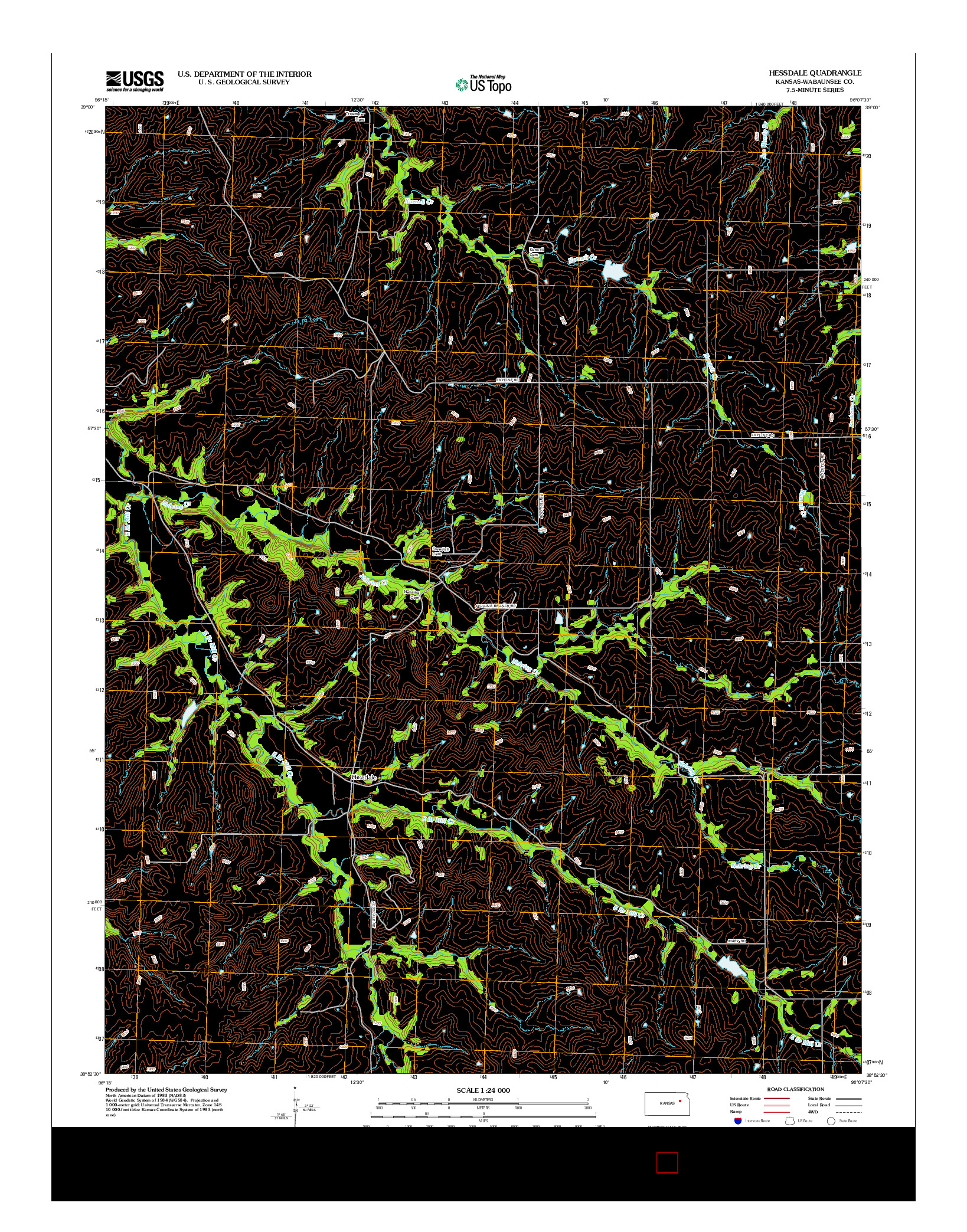USGS US TOPO 7.5-MINUTE MAP FOR HESSDALE, KS 2012