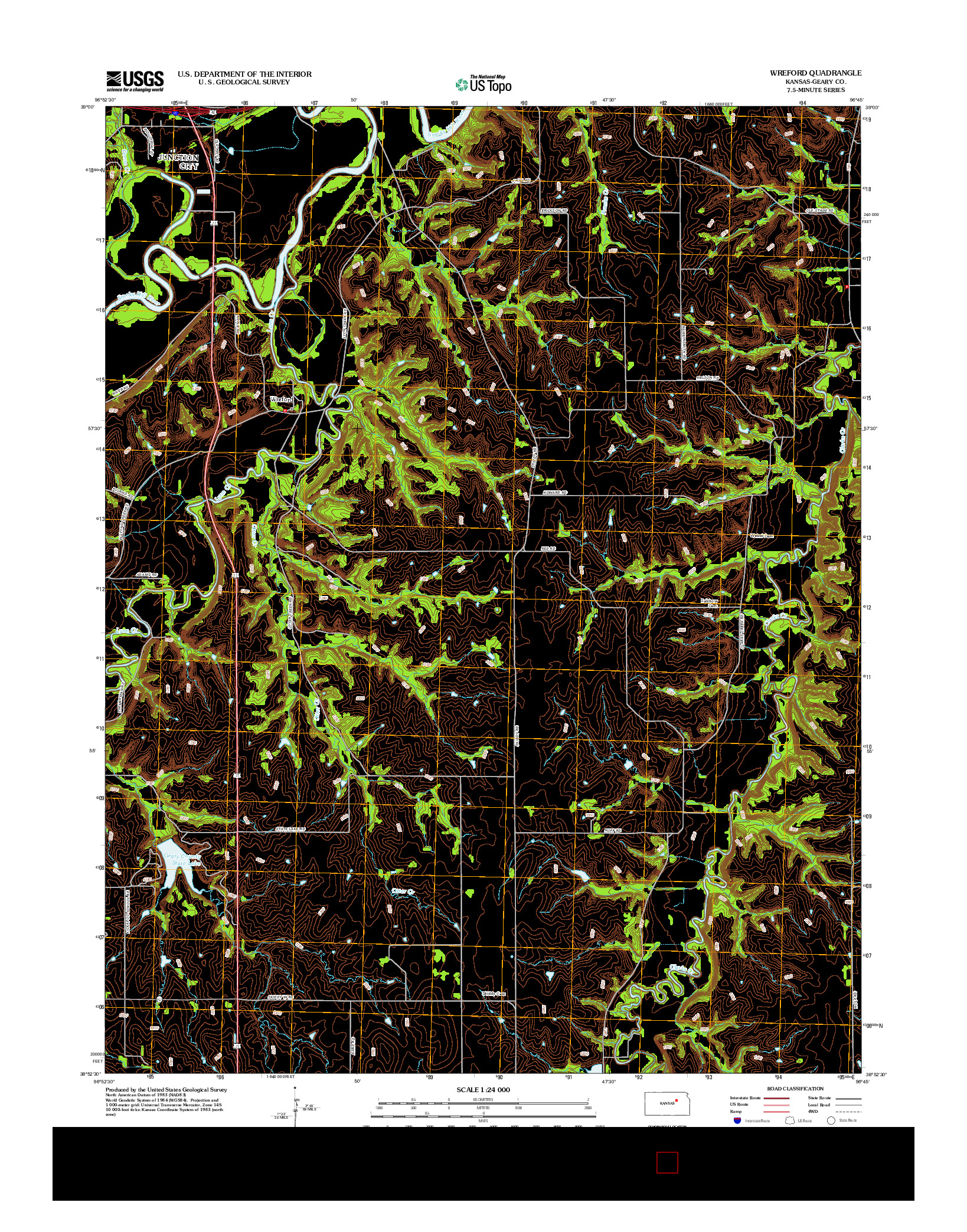 USGS US TOPO 7.5-MINUTE MAP FOR WREFORD, KS 2012