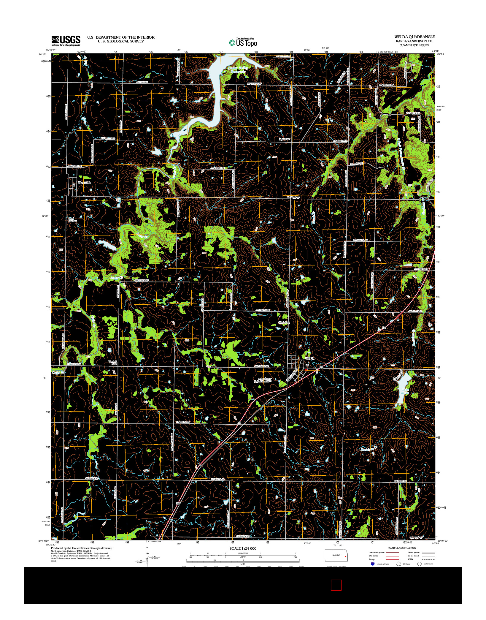 USGS US TOPO 7.5-MINUTE MAP FOR WELDA, KS 2012