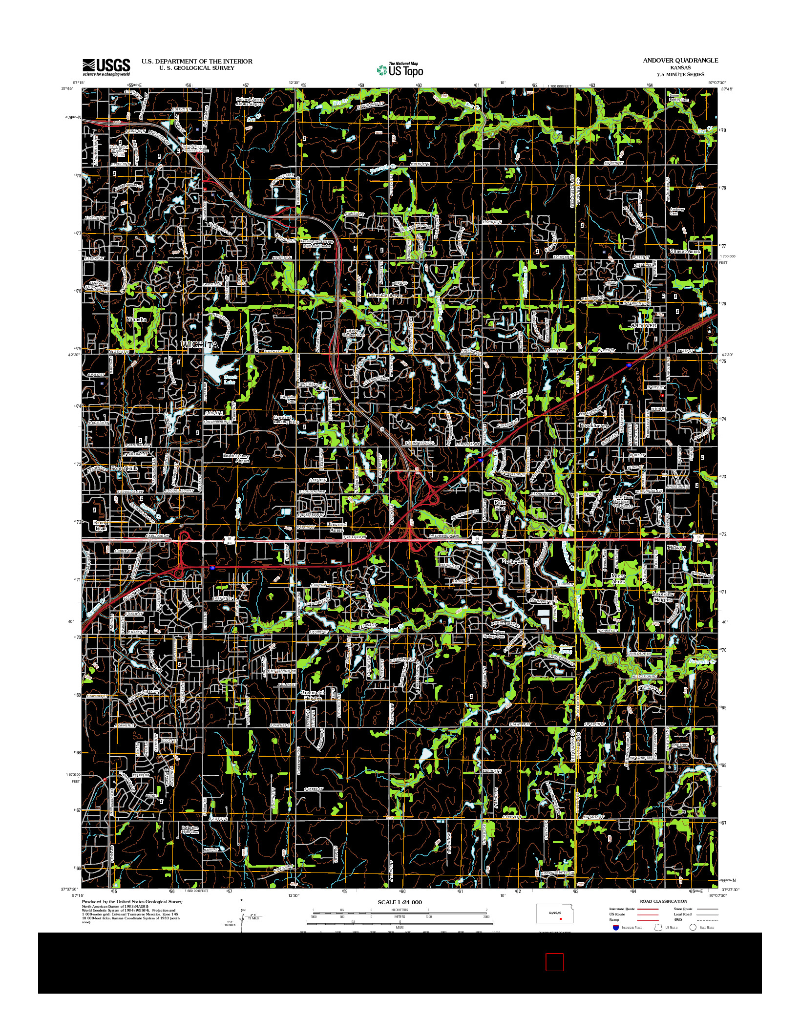 USGS US TOPO 7.5-MINUTE MAP FOR ANDOVER, KS 2012