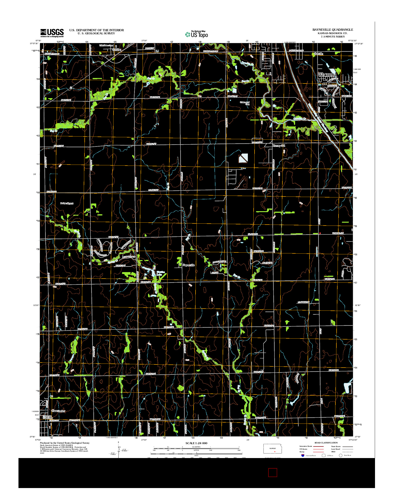 USGS US TOPO 7.5-MINUTE MAP FOR BAYNEVILLE, KS 2012