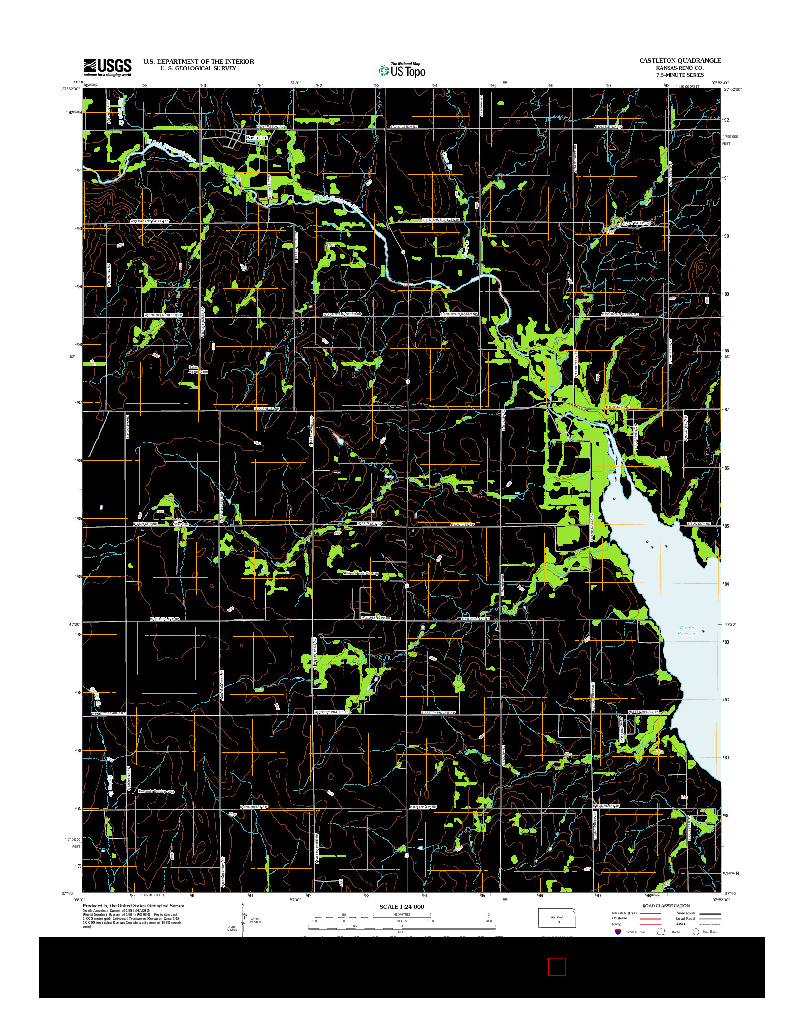 USGS US TOPO 7.5-MINUTE MAP FOR CASTLETON, KS 2012