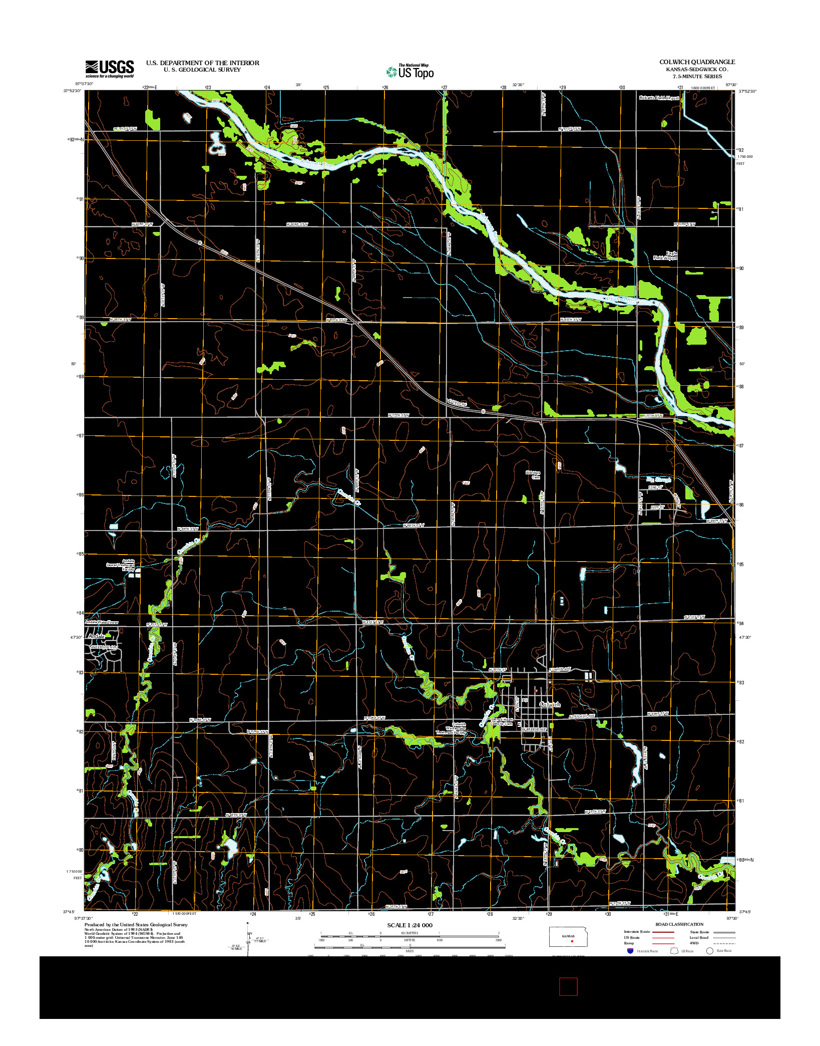 USGS US TOPO 7.5-MINUTE MAP FOR COLWICH, KS 2012