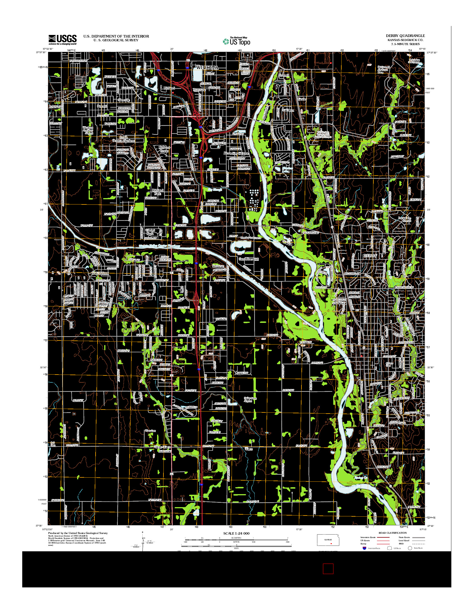 USGS US TOPO 7.5-MINUTE MAP FOR DERBY, KS 2012