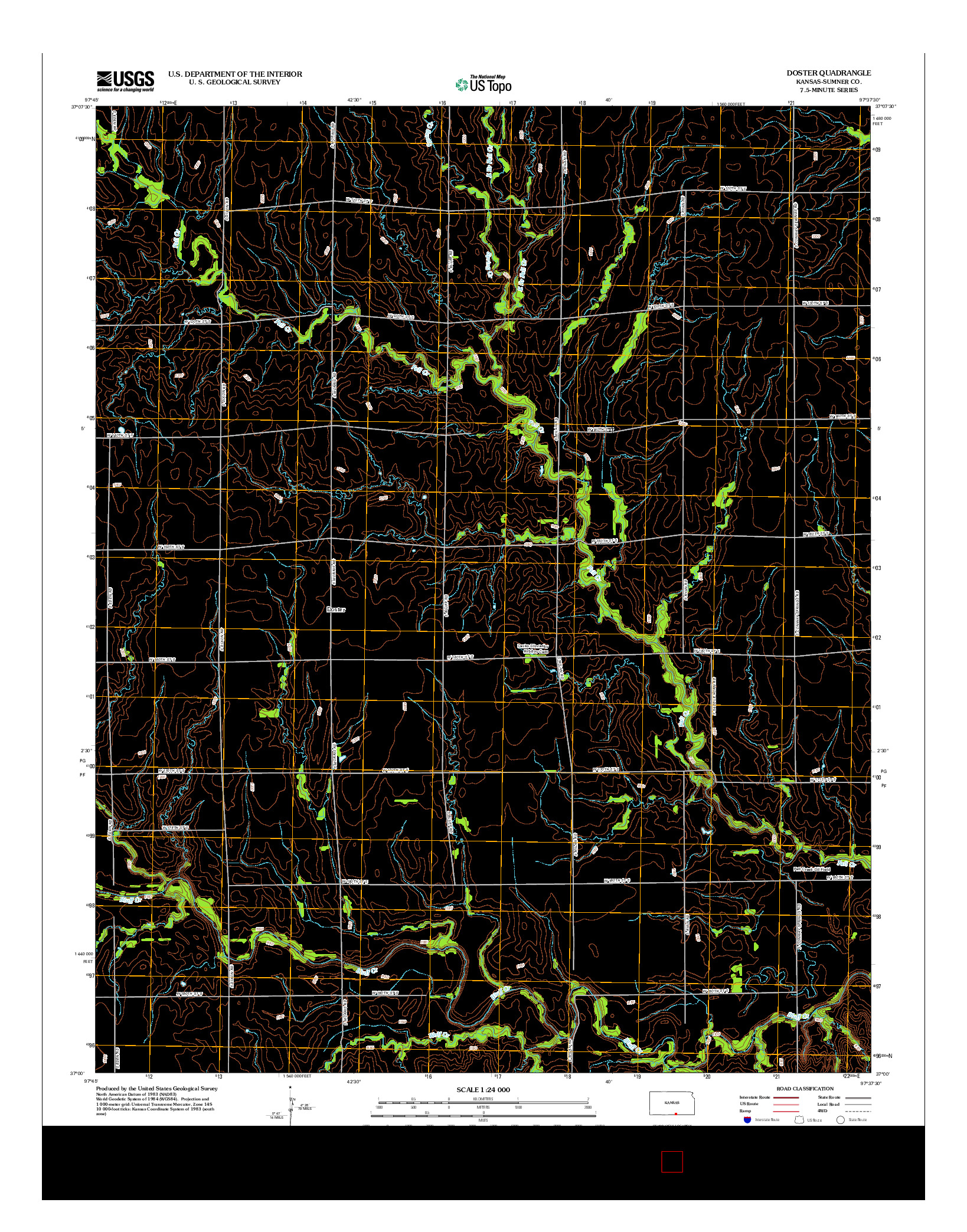 USGS US TOPO 7.5-MINUTE MAP FOR DOSTER, KS 2012