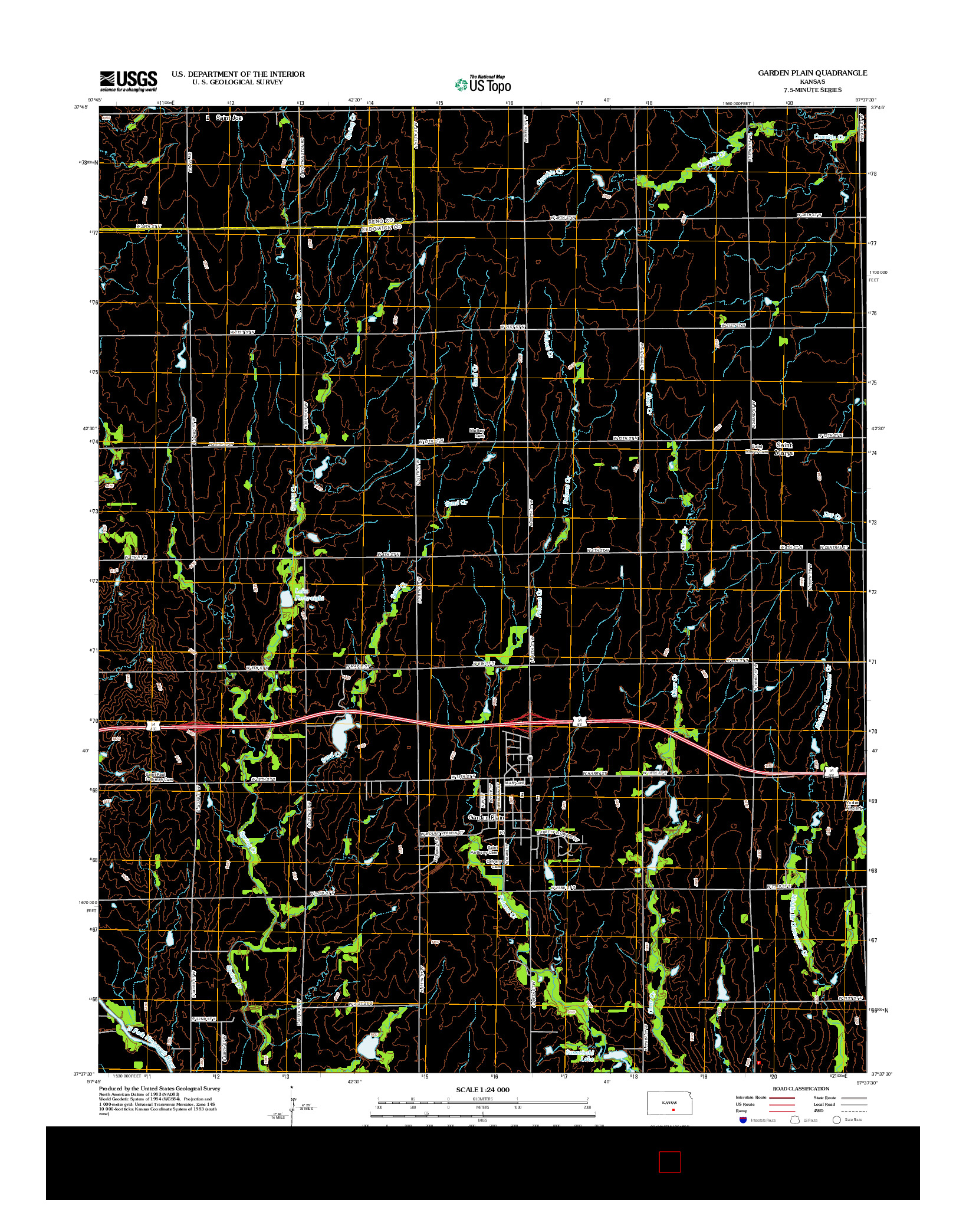 USGS US TOPO 7.5-MINUTE MAP FOR GARDEN PLAIN, KS 2012