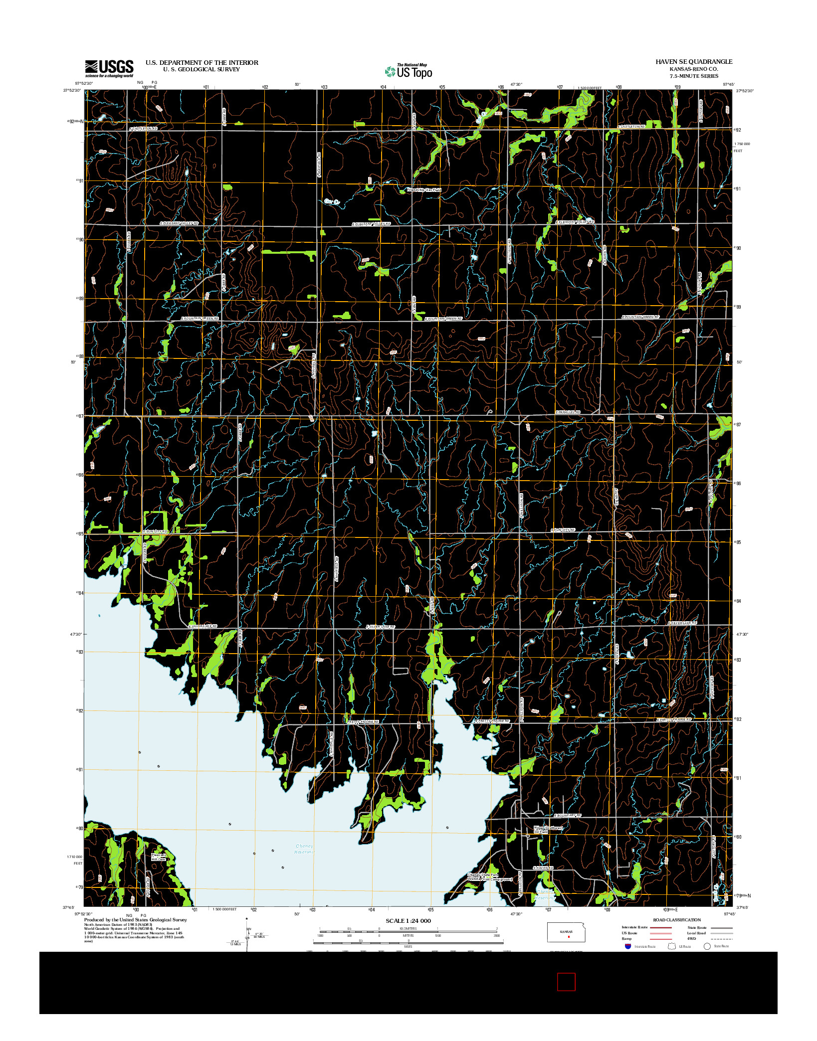 USGS US TOPO 7.5-MINUTE MAP FOR HAVEN SE, KS 2012