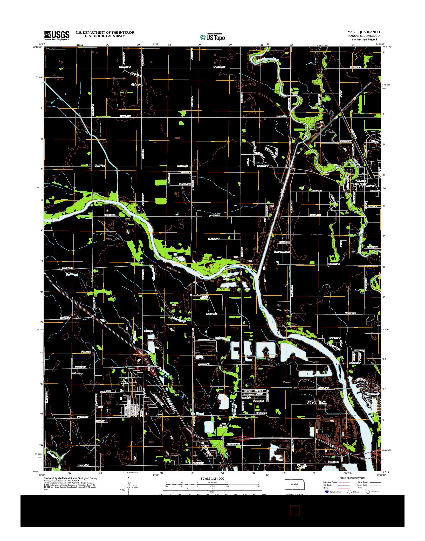 USGS US TOPO 7.5-MINUTE MAP FOR MAIZE, KS 2012