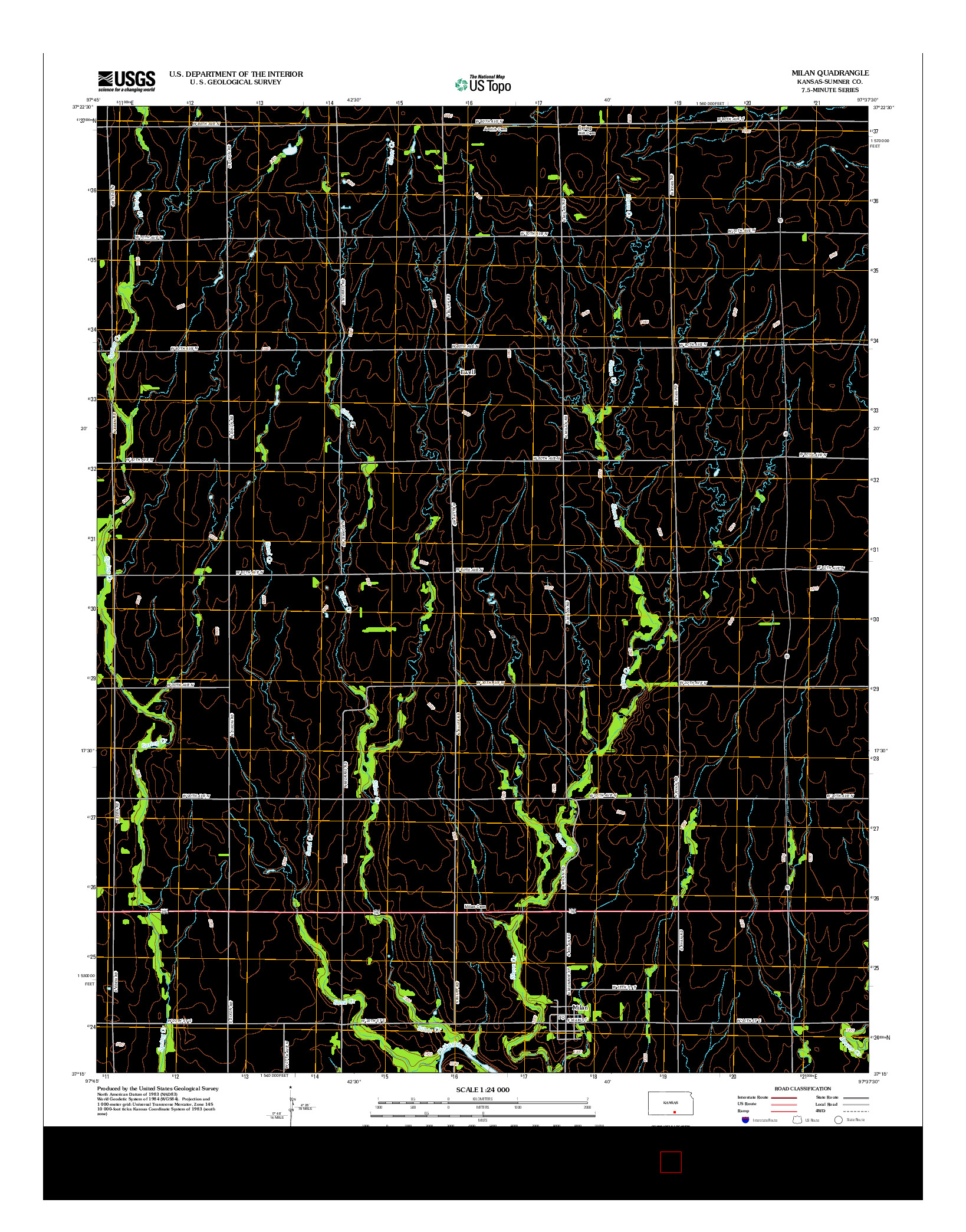 USGS US TOPO 7.5-MINUTE MAP FOR MILAN, KS 2012