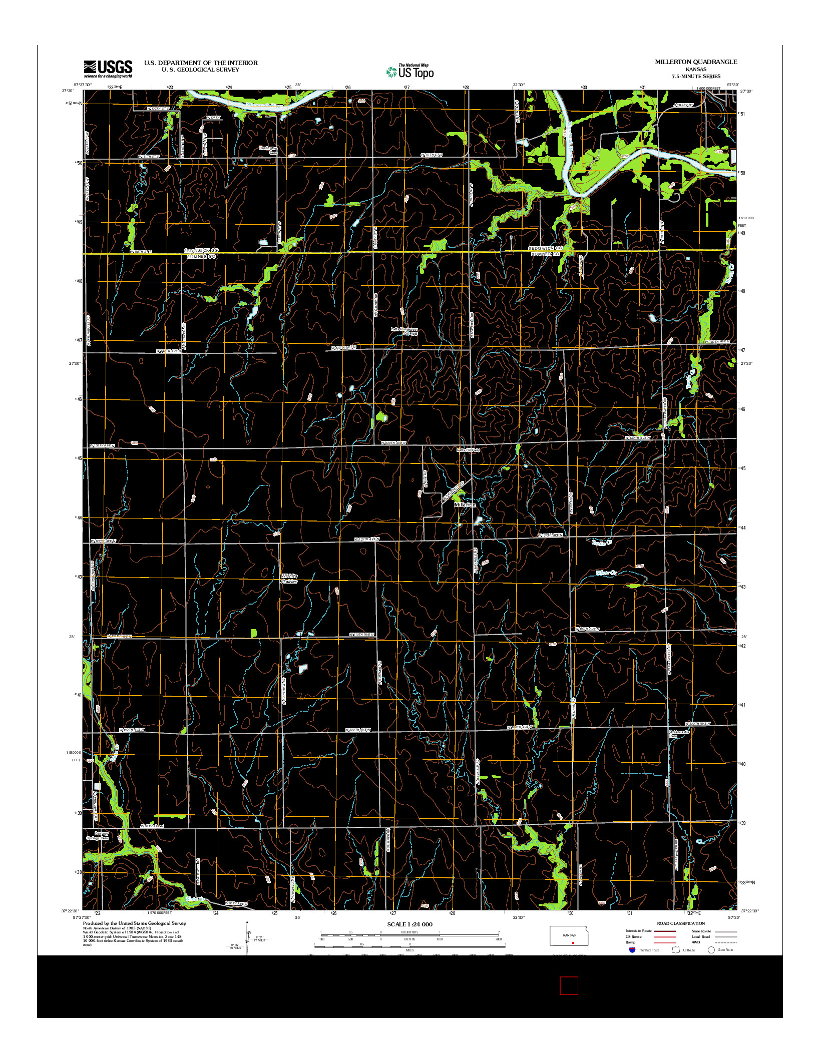 USGS US TOPO 7.5-MINUTE MAP FOR MILLERTON, KS 2012