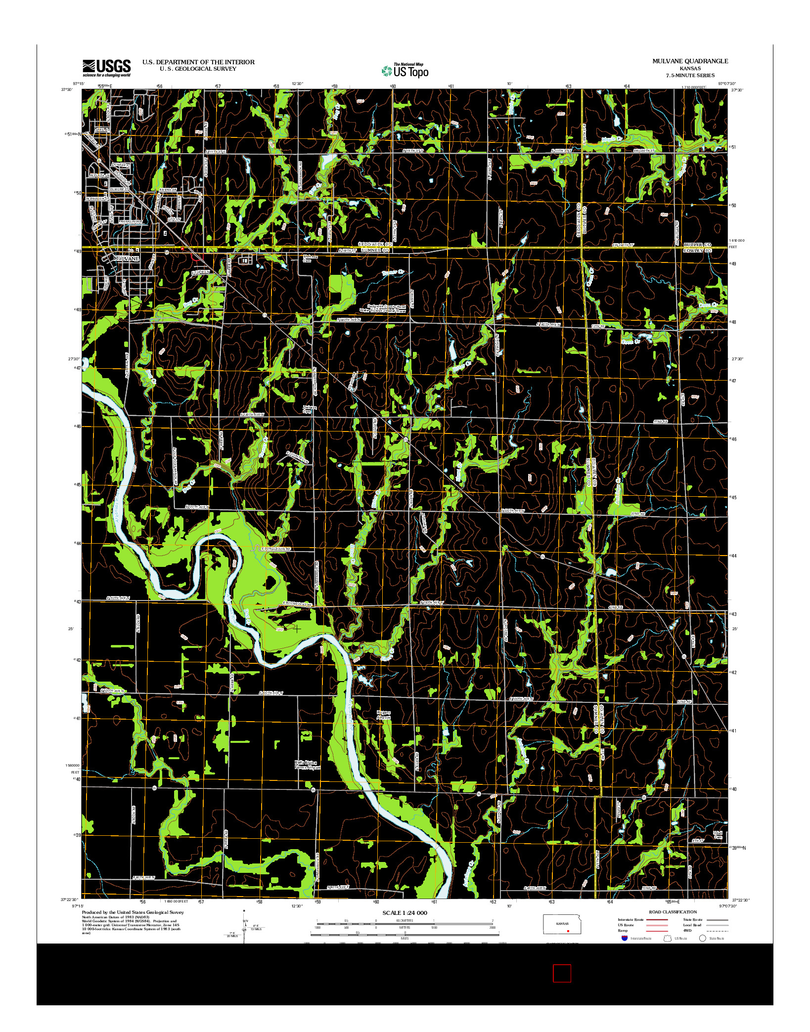 USGS US TOPO 7.5-MINUTE MAP FOR MULVANE, KS 2012