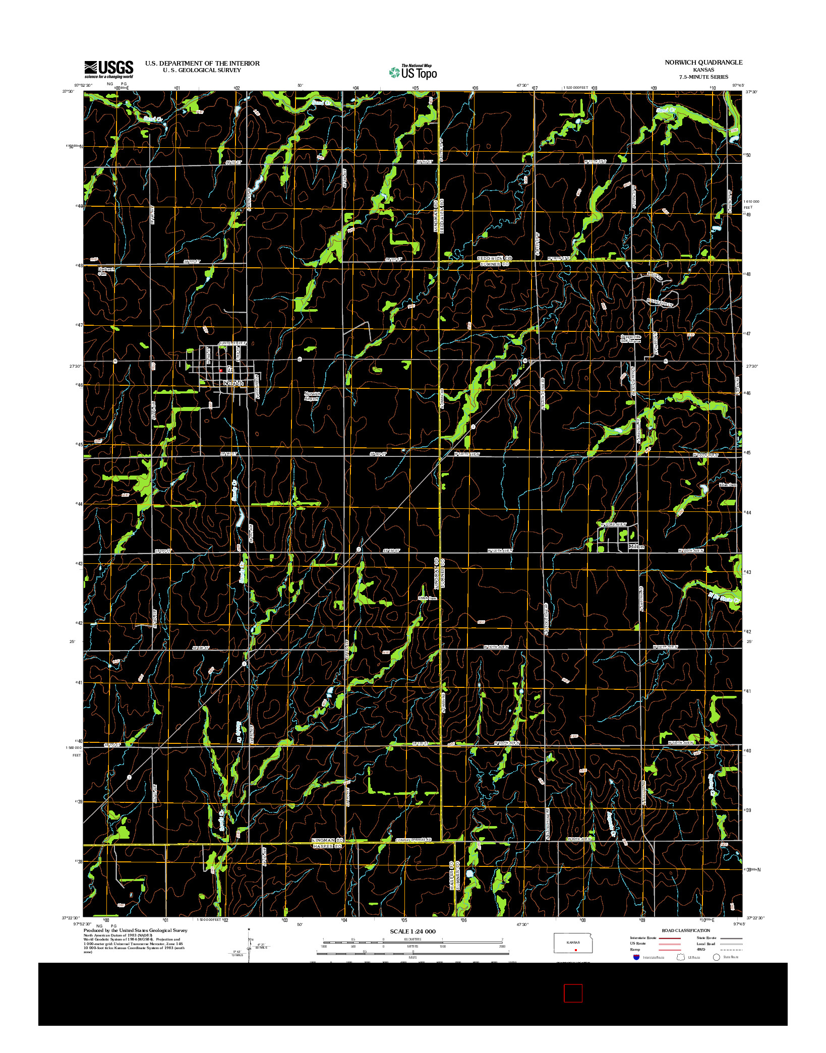 USGS US TOPO 7.5-MINUTE MAP FOR NORWICH, KS 2012