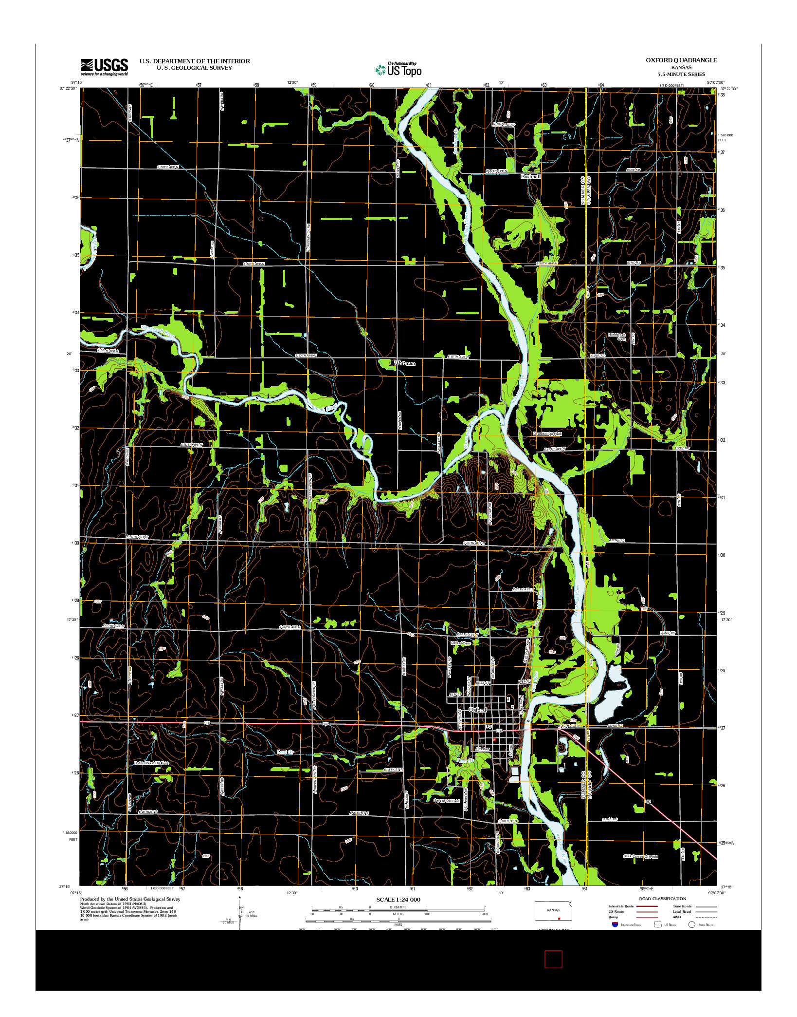 USGS US TOPO 7.5-MINUTE MAP FOR OXFORD, KS 2012