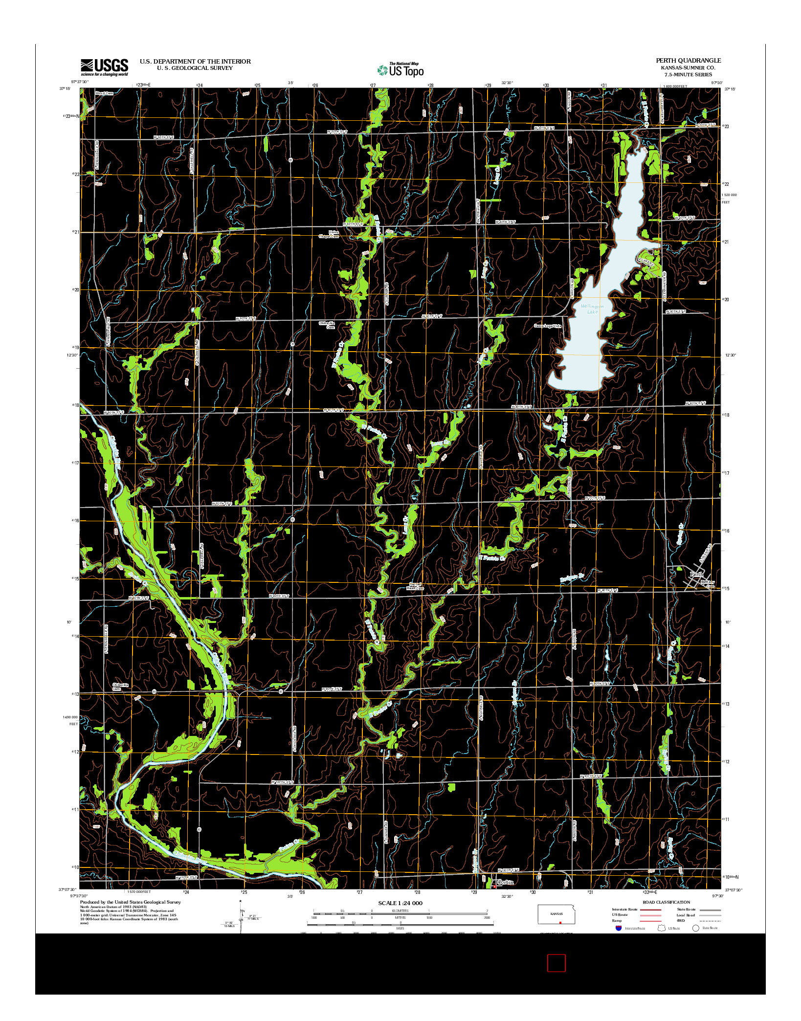 USGS US TOPO 7.5-MINUTE MAP FOR PERTH, KS 2012