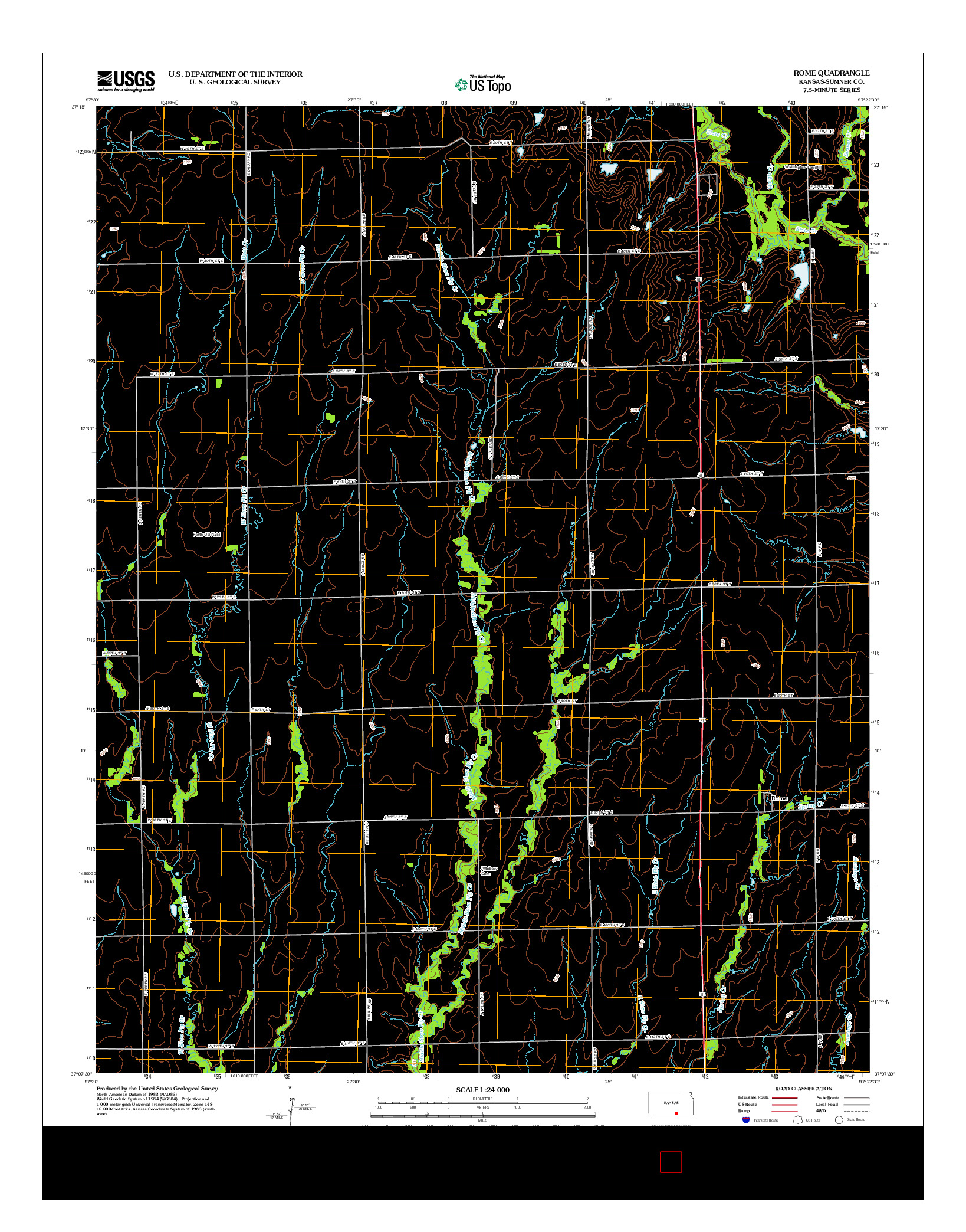 USGS US TOPO 7.5-MINUTE MAP FOR ROME, KS 2012