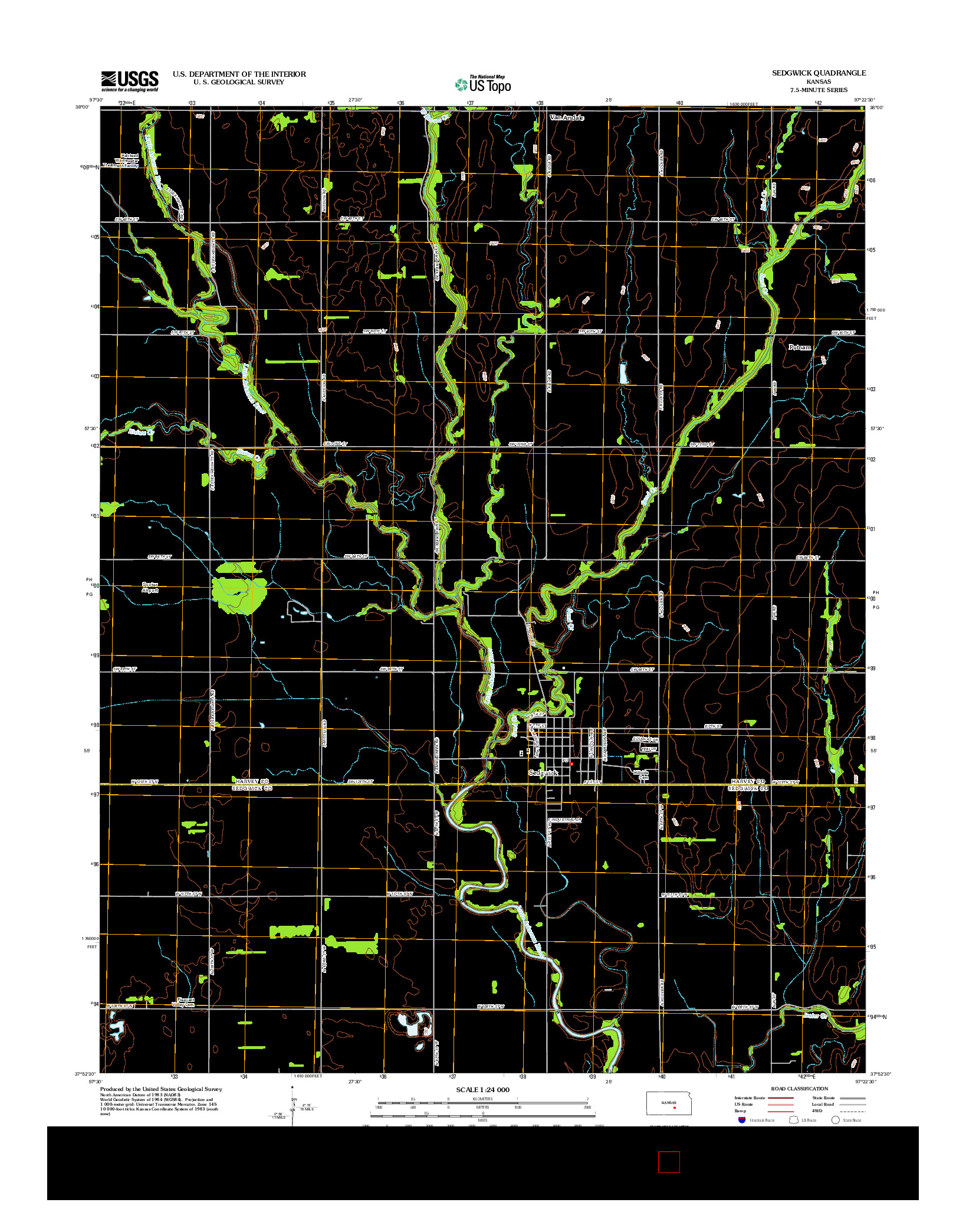 USGS US TOPO 7.5-MINUTE MAP FOR SEDGWICK, KS 2012