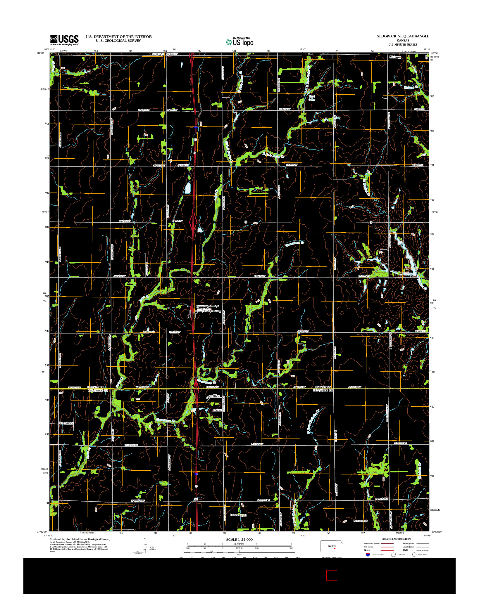 USGS US TOPO 7.5-MINUTE MAP FOR SEDGWICK NE, KS 2012