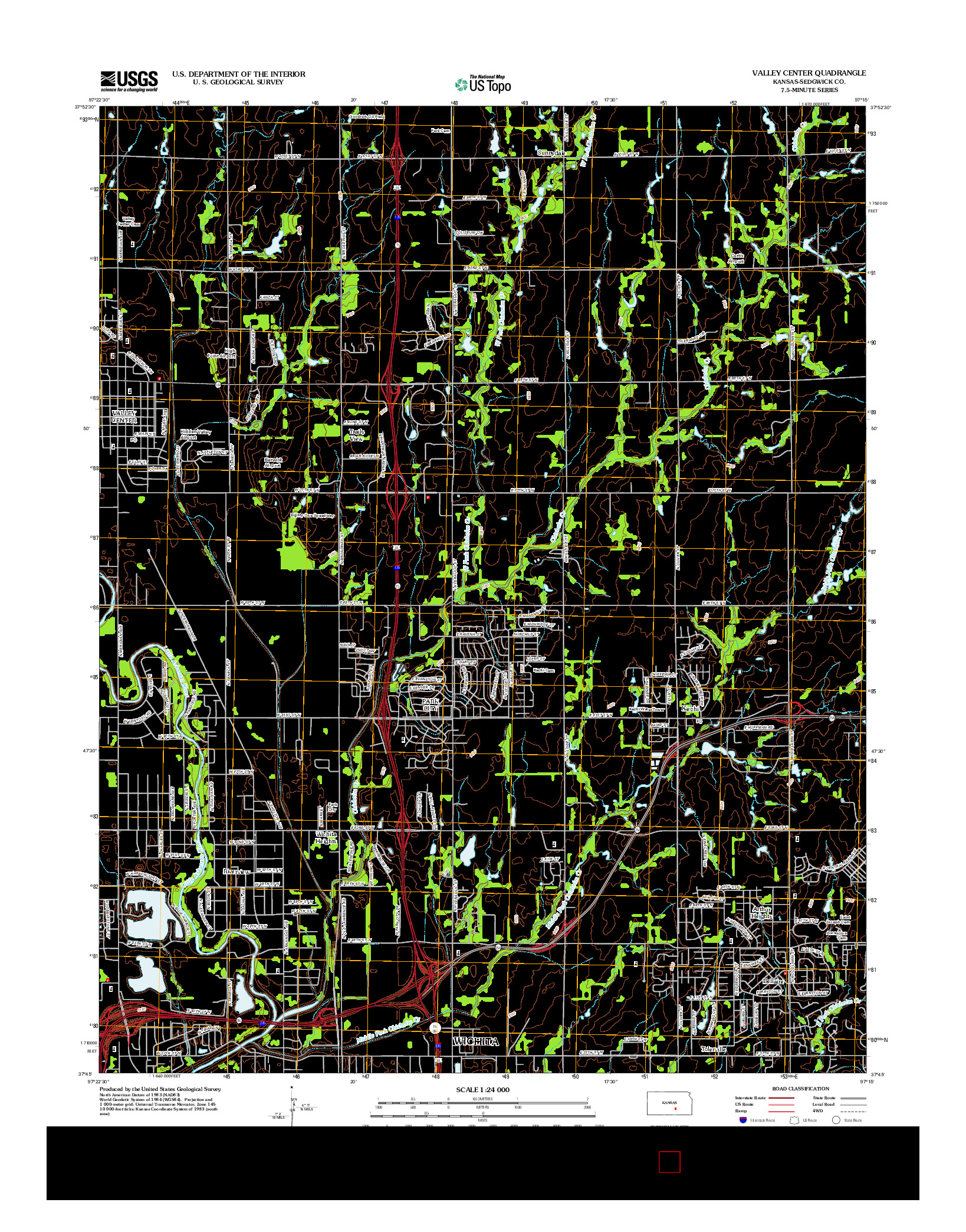 USGS US TOPO 7.5-MINUTE MAP FOR VALLEY CENTER, KS 2012