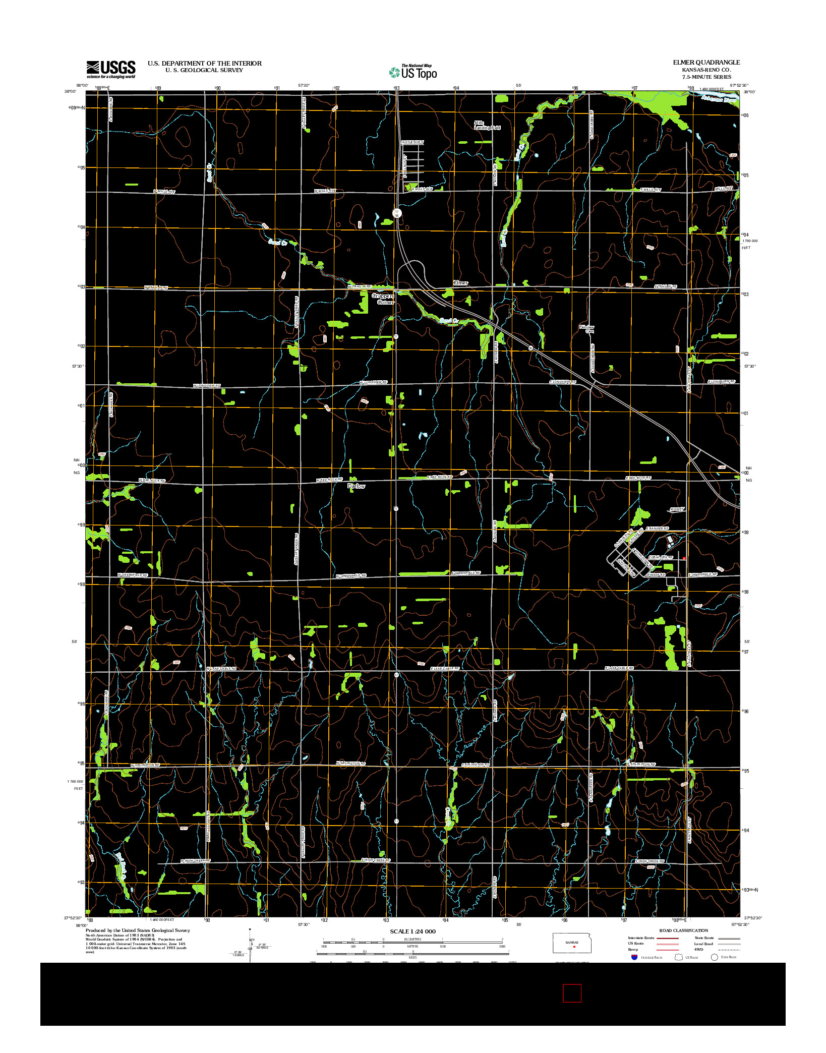 USGS US TOPO 7.5-MINUTE MAP FOR ELMER, KS 2012