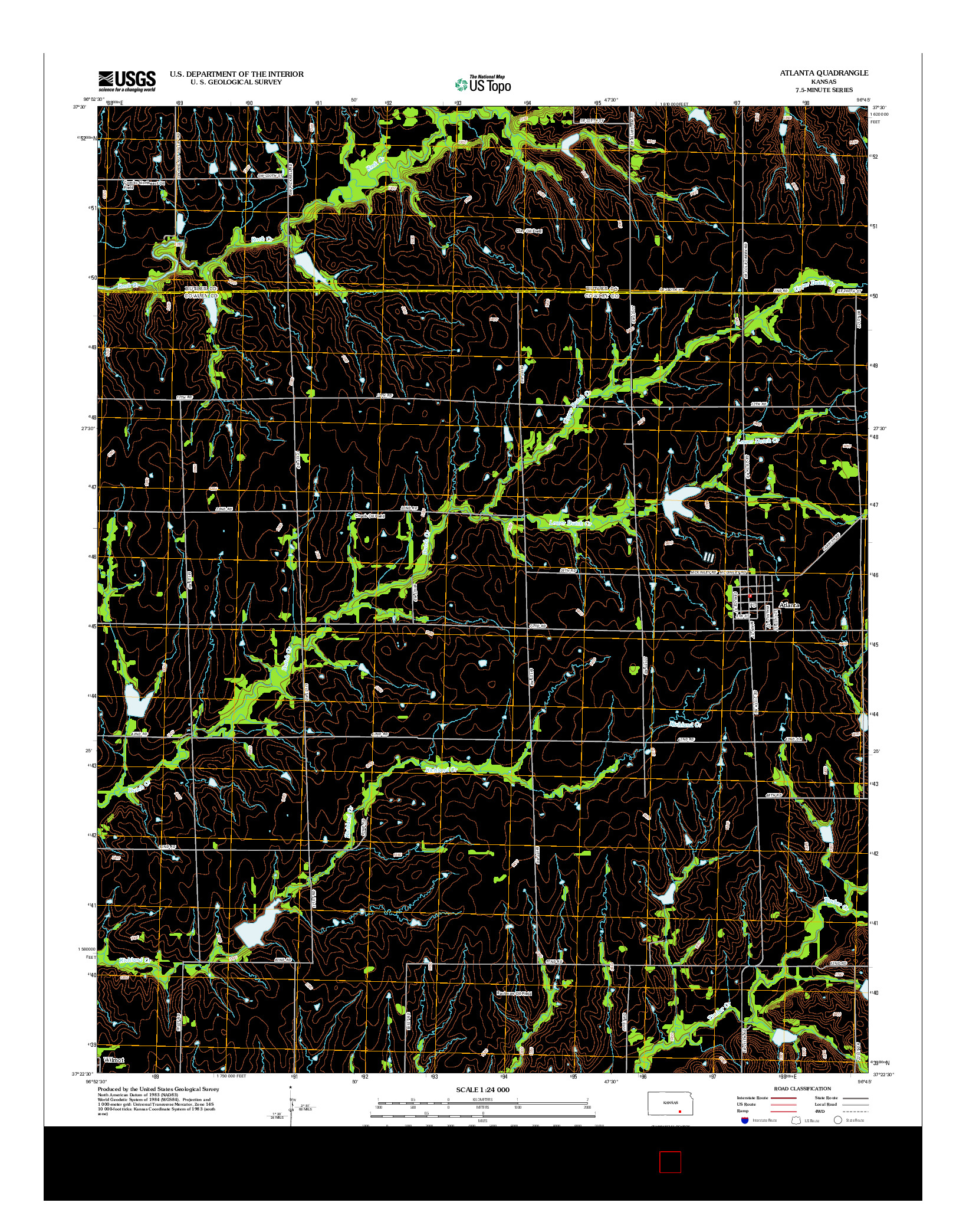 USGS US TOPO 7.5-MINUTE MAP FOR ATLANTA, KS 2012