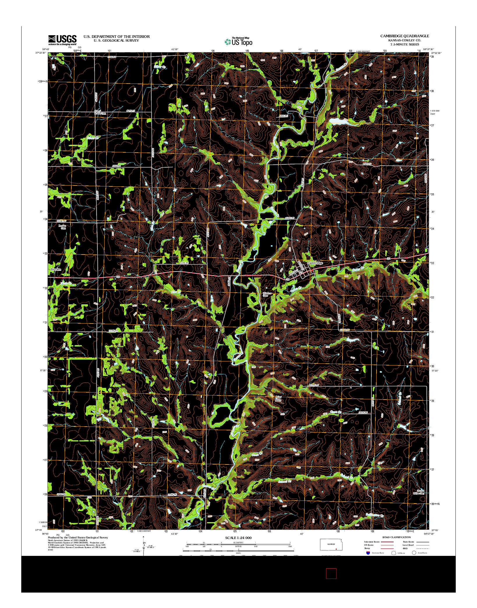 USGS US TOPO 7.5-MINUTE MAP FOR CAMBRIDGE, KS 2012