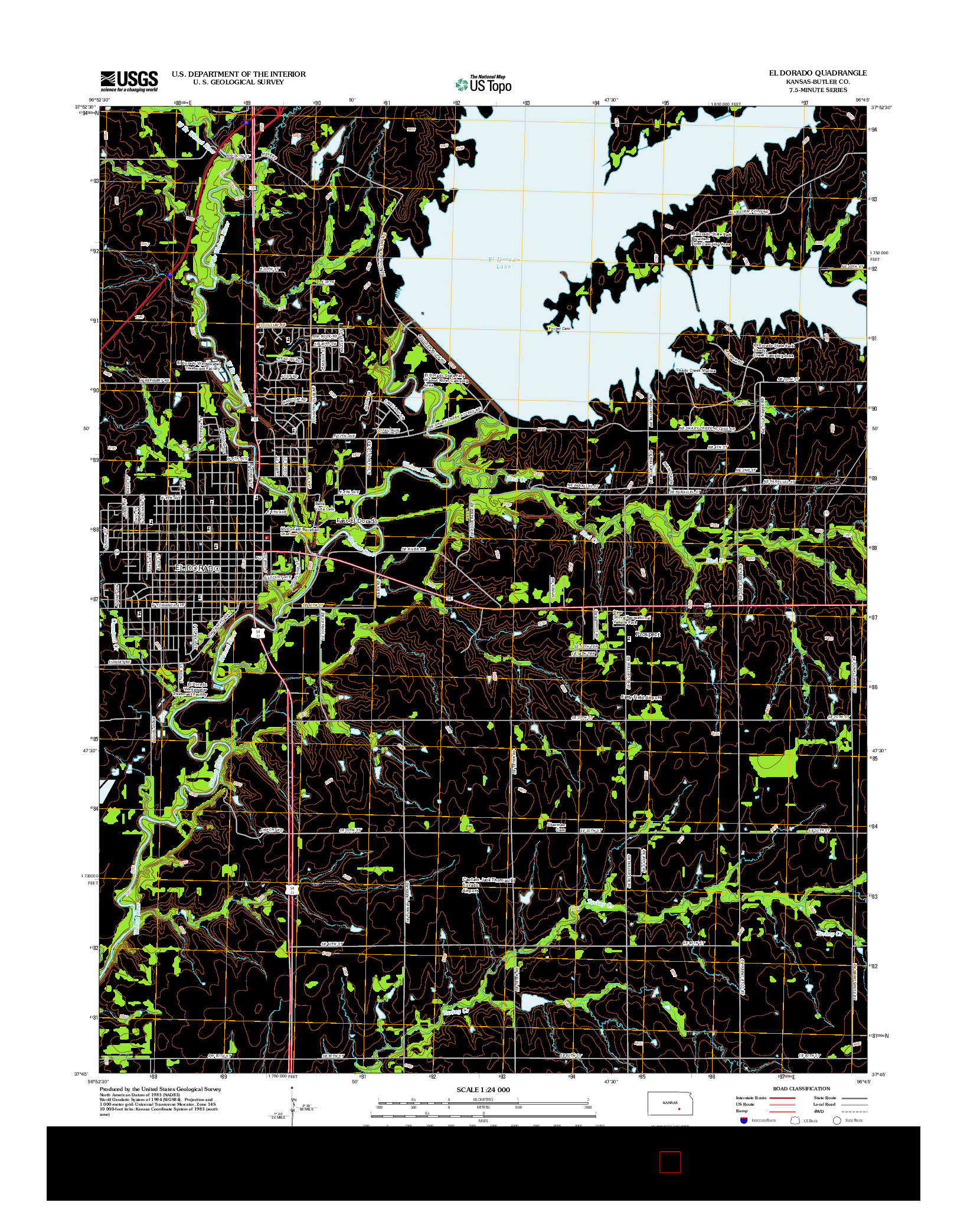 USGS US TOPO 7.5-MINUTE MAP FOR EL DORADO, KS 2012