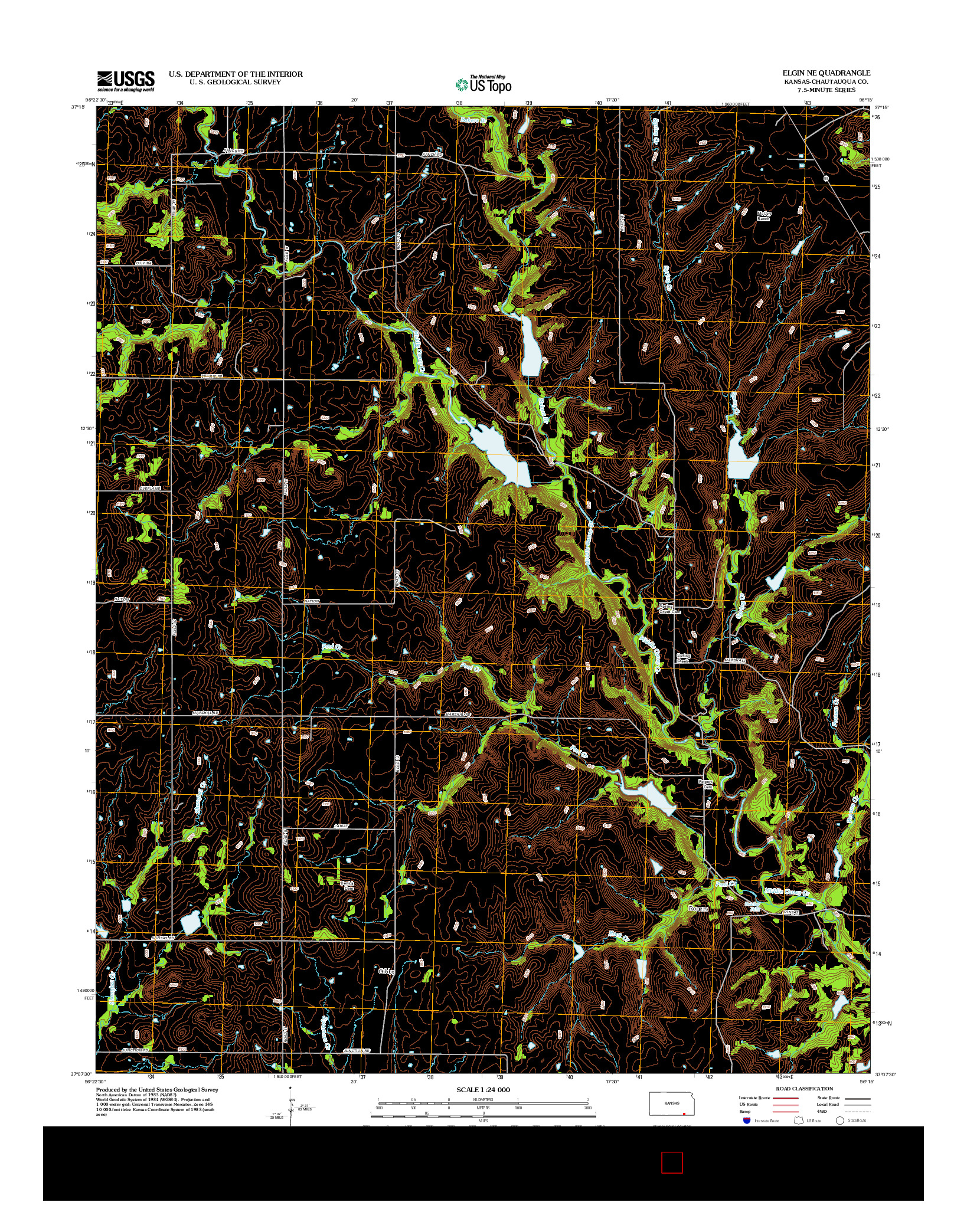 USGS US TOPO 7.5-MINUTE MAP FOR ELGIN NE, KS 2012