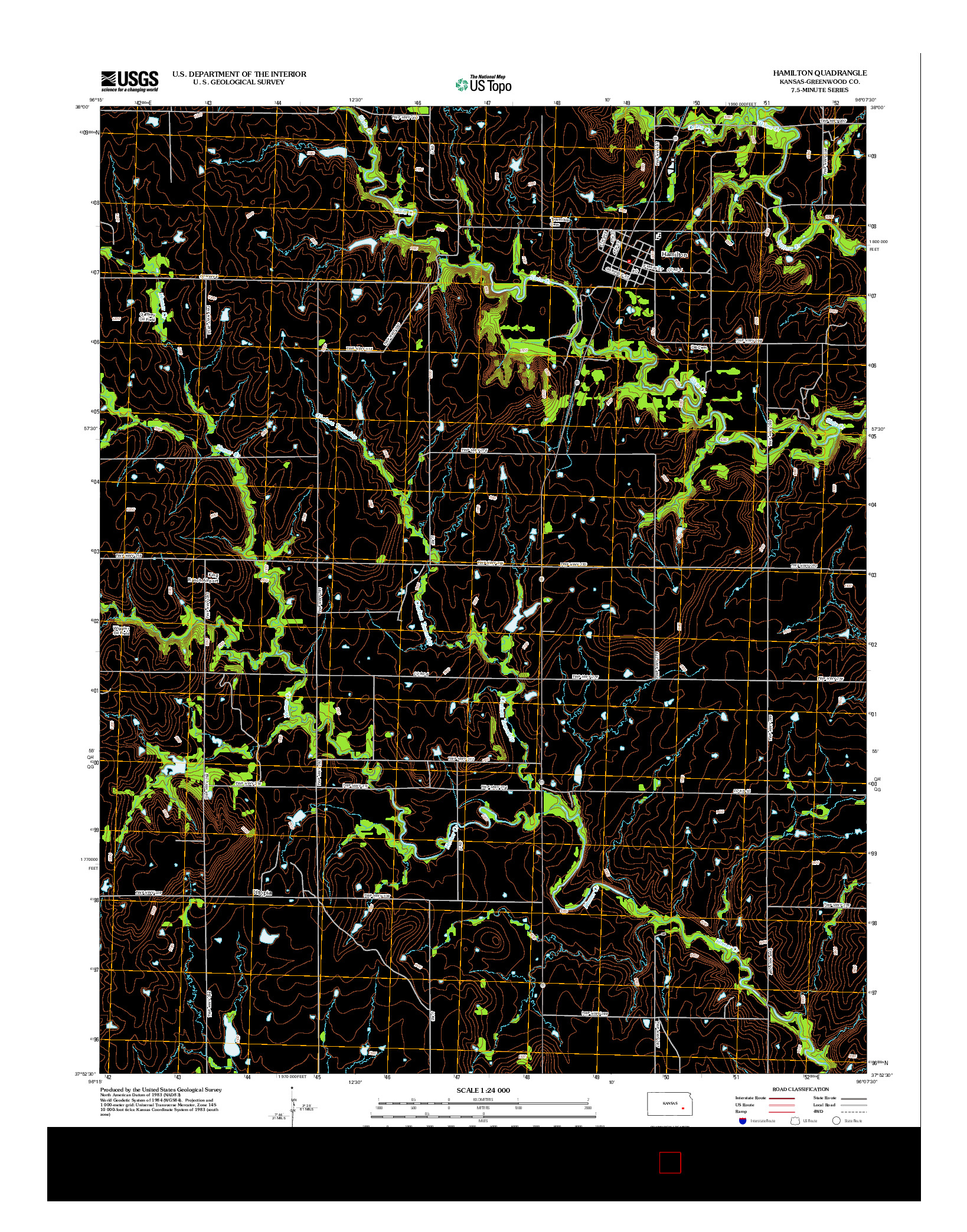 USGS US TOPO 7.5-MINUTE MAP FOR HAMILTON, KS 2012