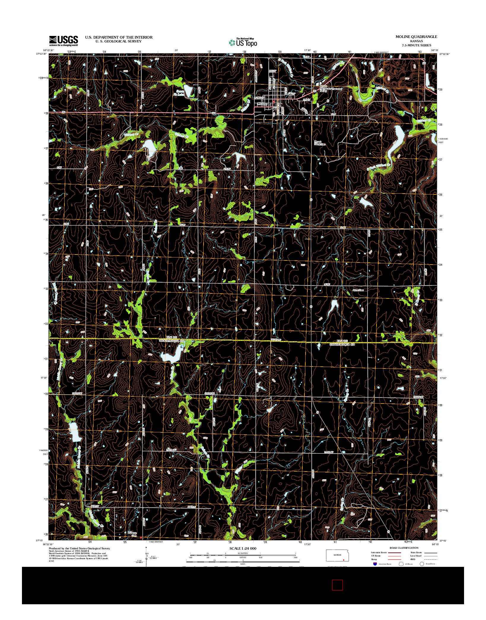 USGS US TOPO 7.5-MINUTE MAP FOR MOLINE, KS 2012