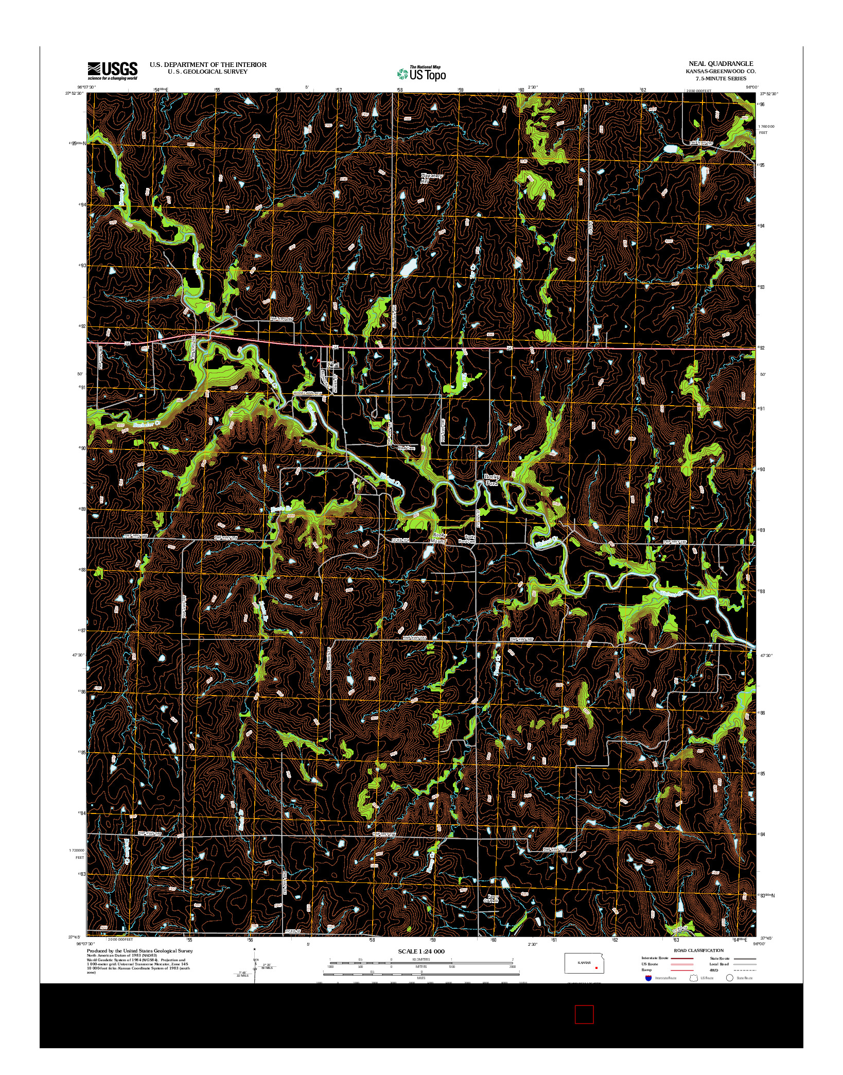 USGS US TOPO 7.5-MINUTE MAP FOR NEAL, KS 2012