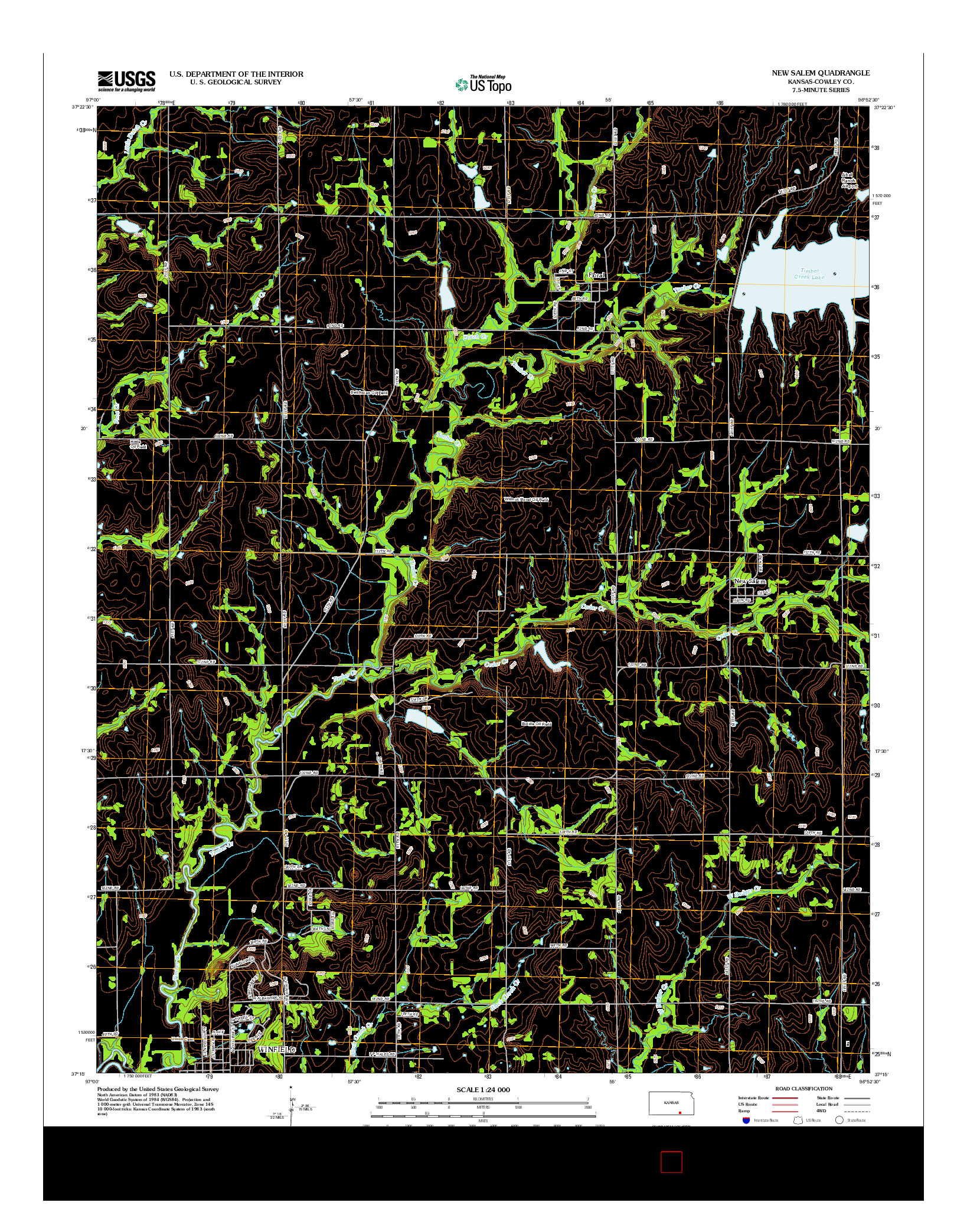 USGS US TOPO 7.5-MINUTE MAP FOR NEW SALEM, KS 2012