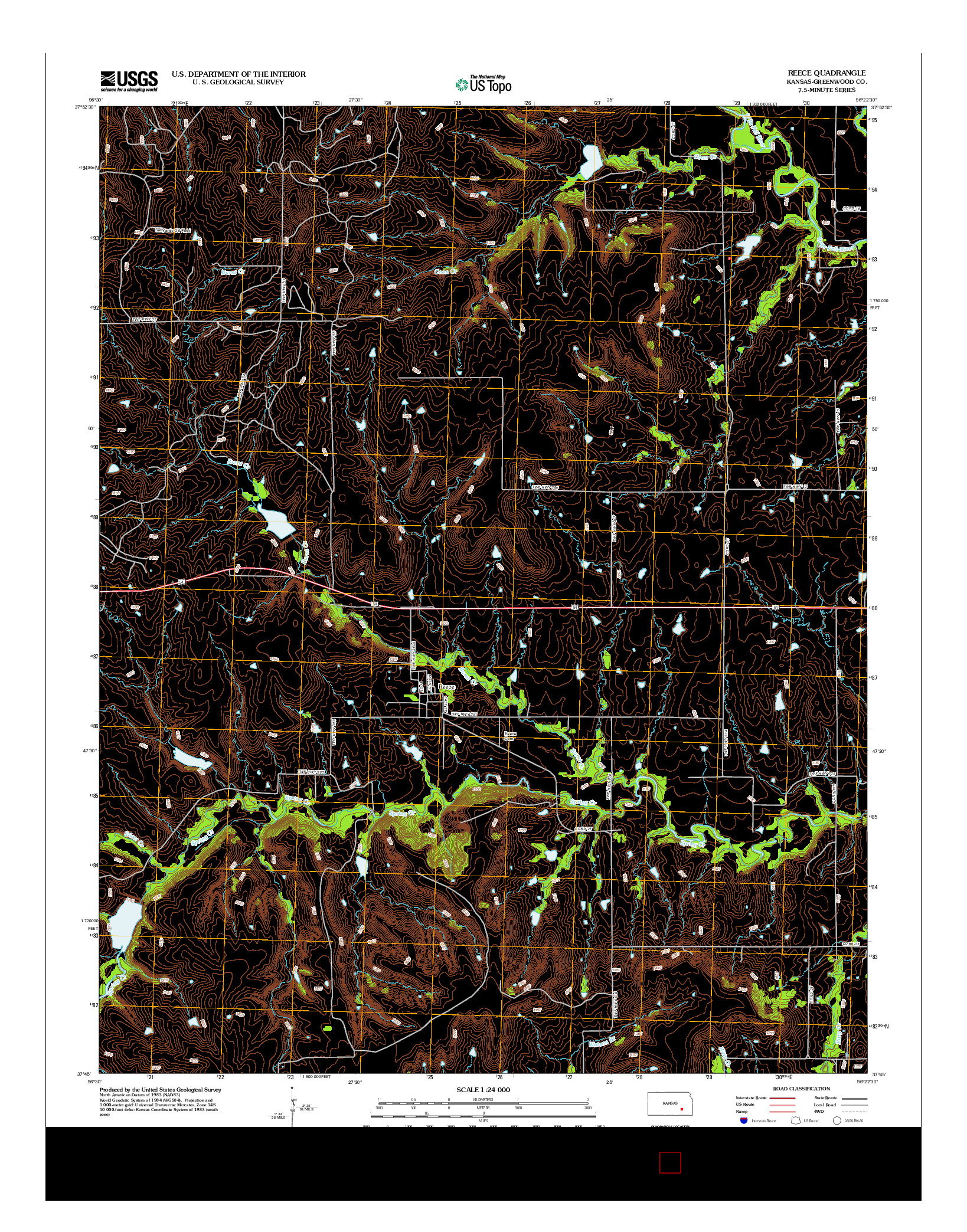 USGS US TOPO 7.5-MINUTE MAP FOR REECE, KS 2012