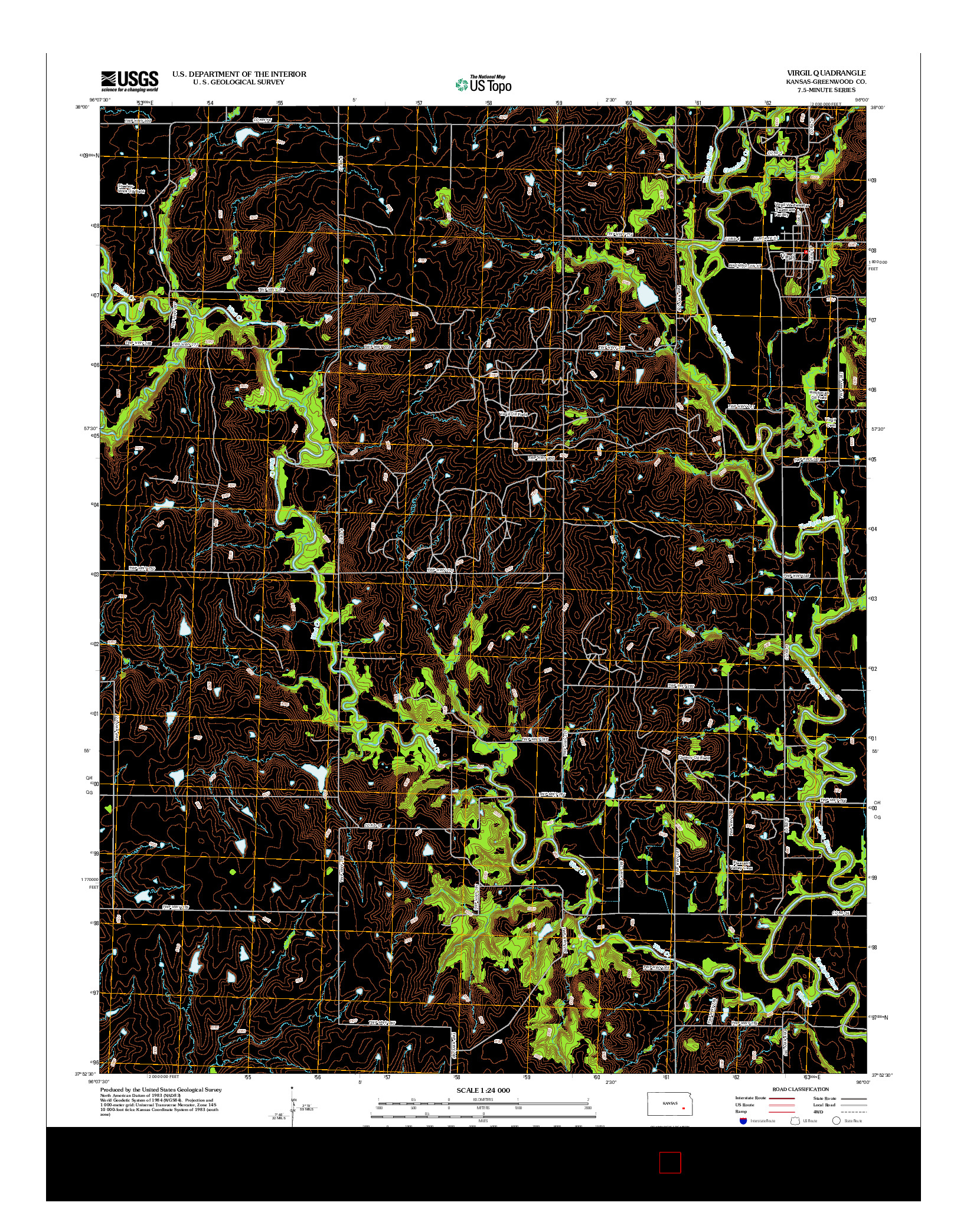 USGS US TOPO 7.5-MINUTE MAP FOR VIRGIL, KS 2012