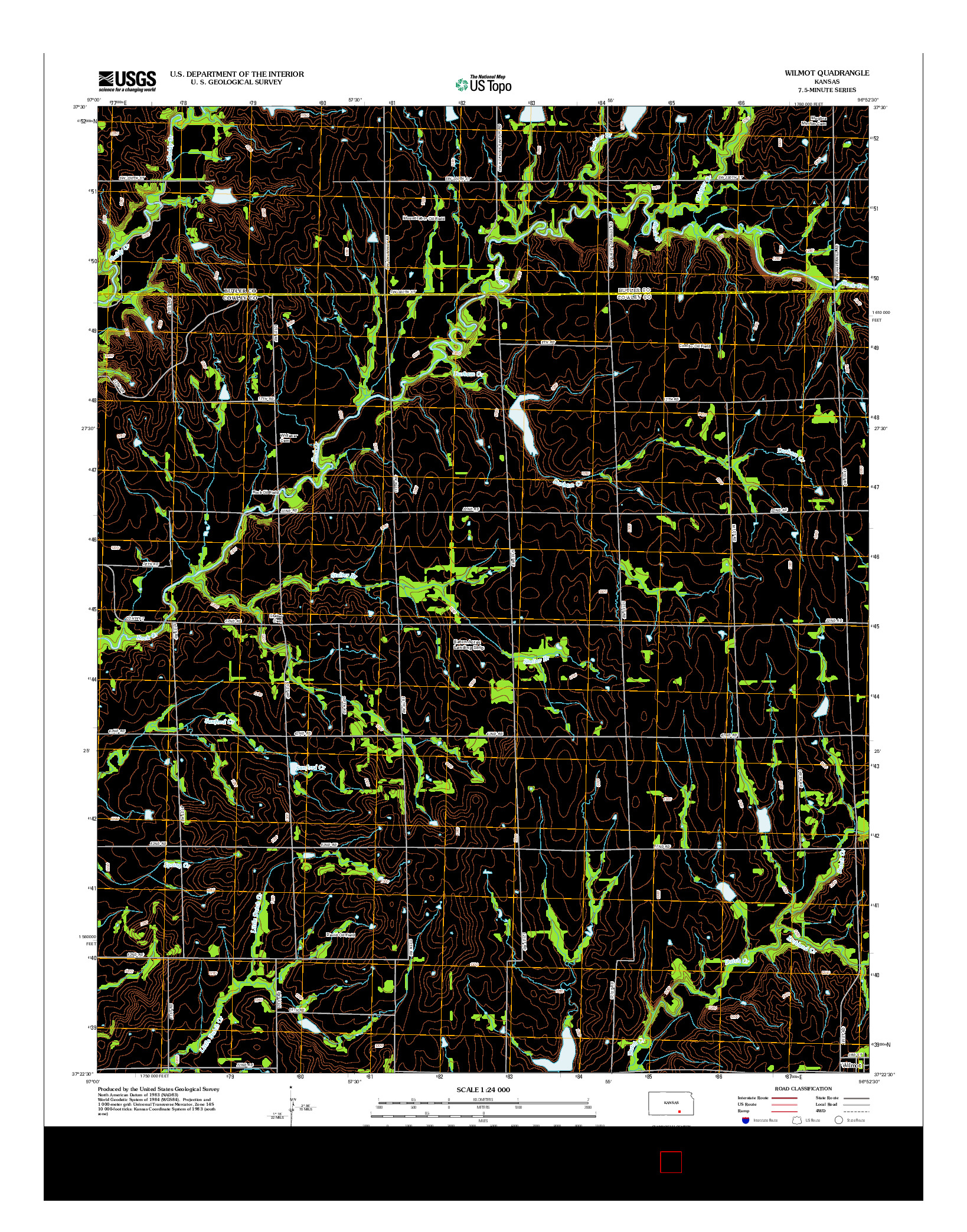 USGS US TOPO 7.5-MINUTE MAP FOR WILMOT, KS 2012