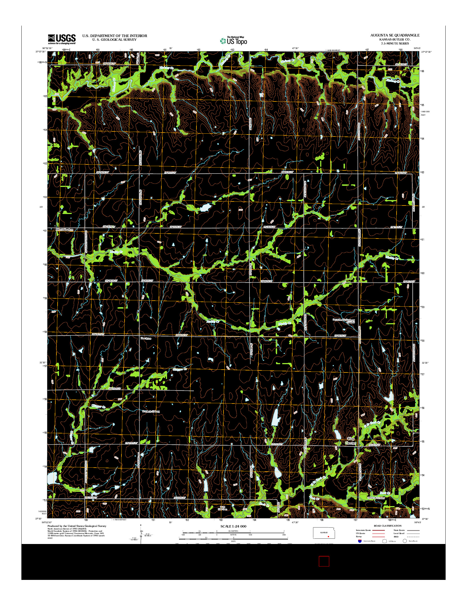 USGS US TOPO 7.5-MINUTE MAP FOR AUGUSTA SE, KS 2012