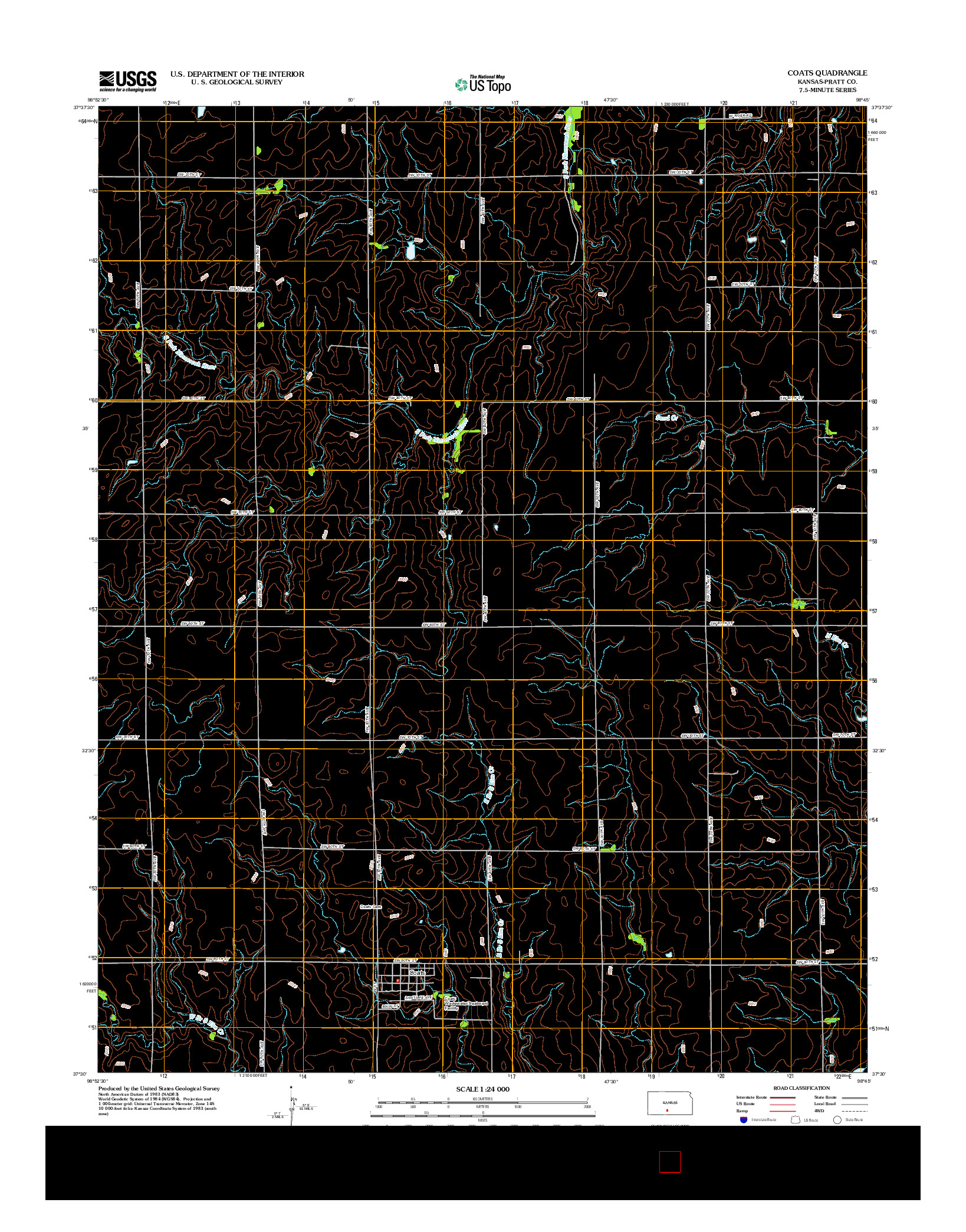 USGS US TOPO 7.5-MINUTE MAP FOR COATS, KS 2012