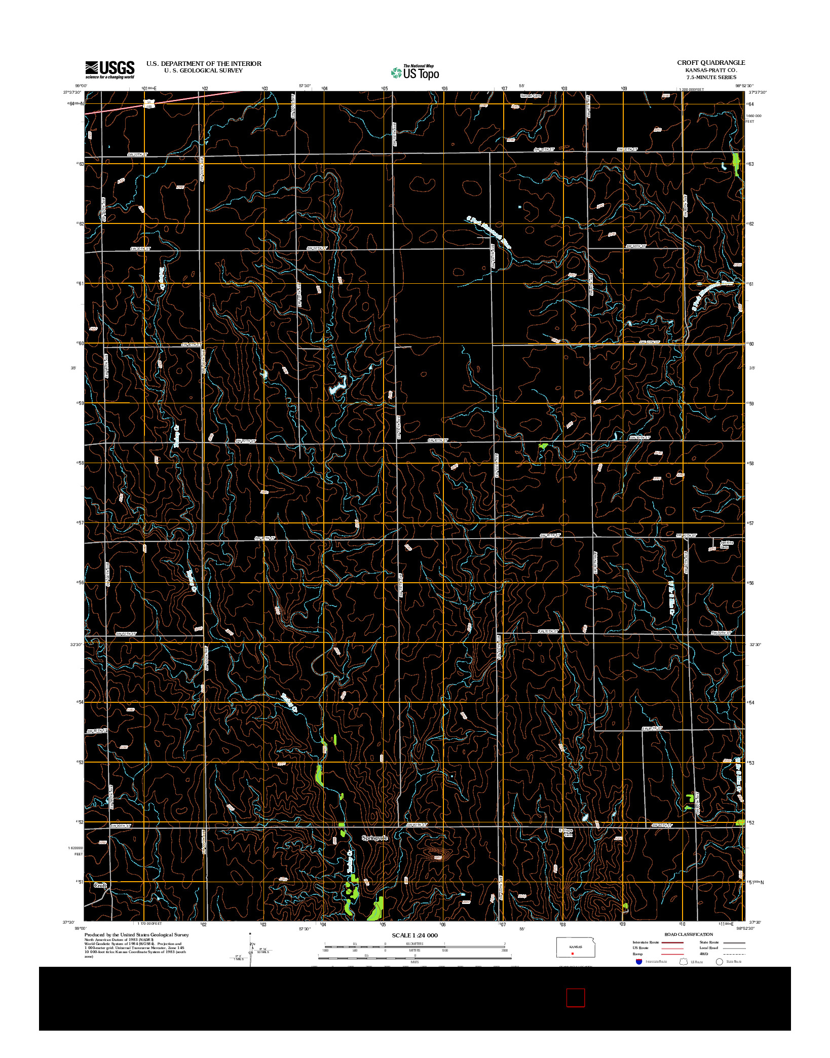 USGS US TOPO 7.5-MINUTE MAP FOR CROFT, KS 2012