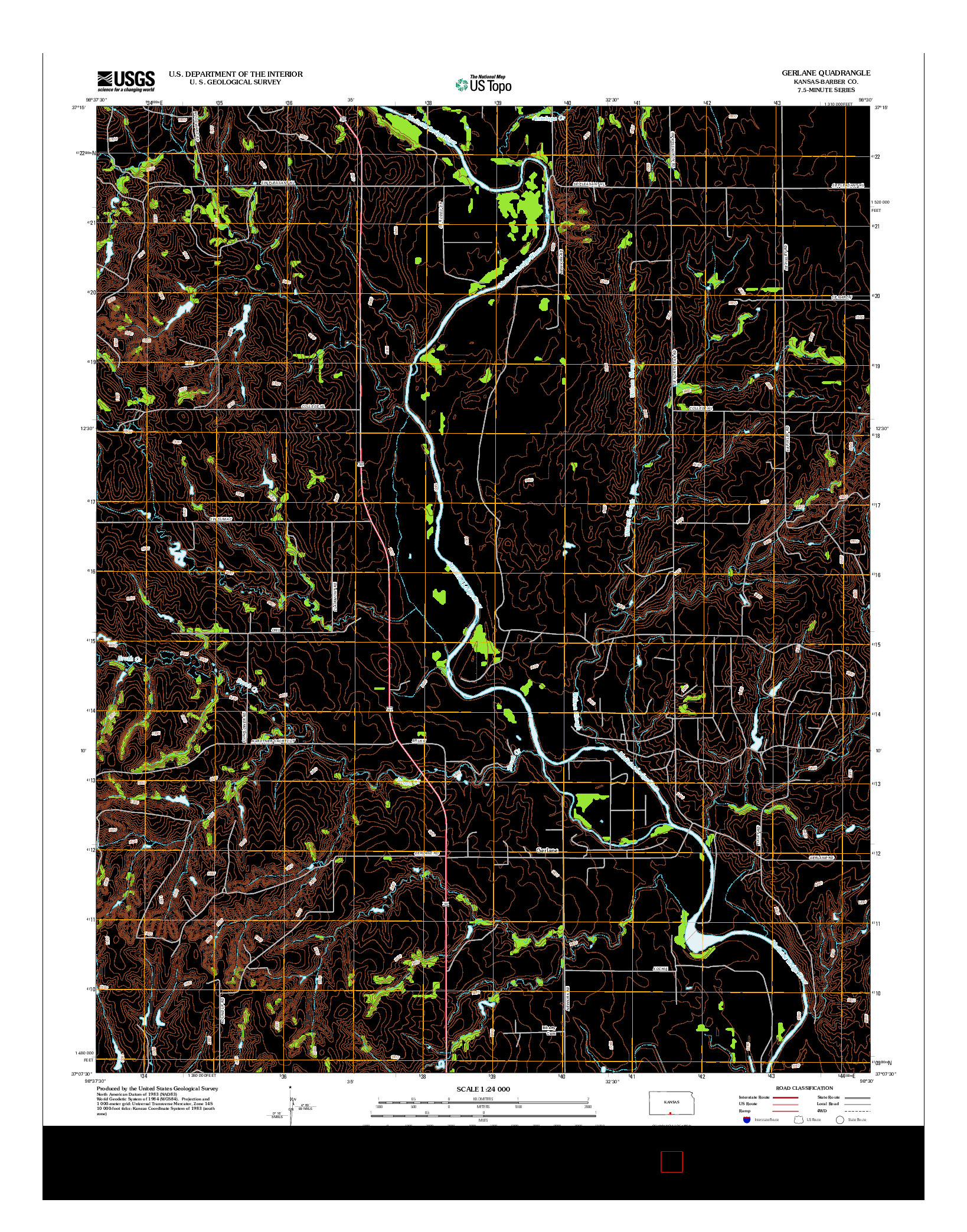 USGS US TOPO 7.5-MINUTE MAP FOR GERLANE, KS 2012