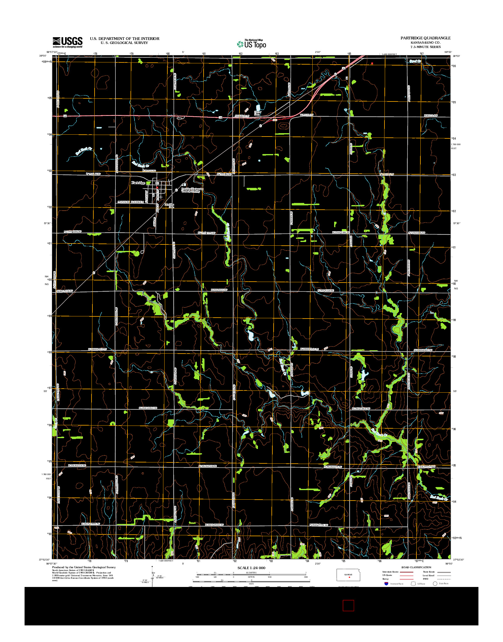 USGS US TOPO 7.5-MINUTE MAP FOR PARTRIDGE, KS 2012