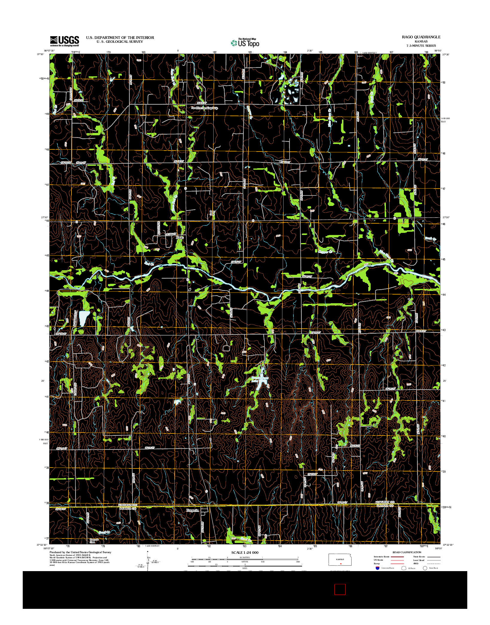 USGS US TOPO 7.5-MINUTE MAP FOR RAGO, KS 2012