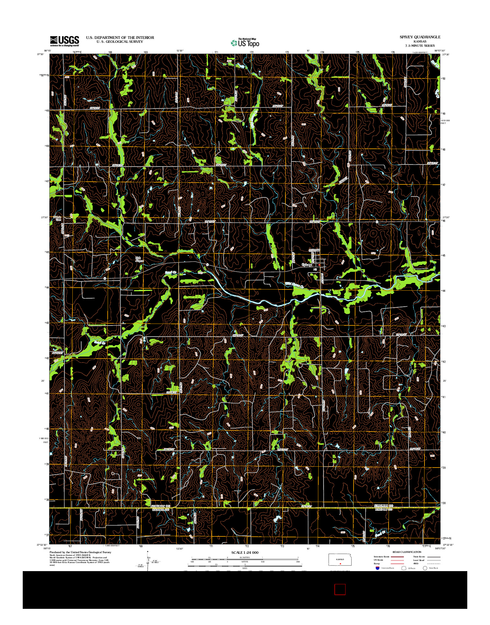 USGS US TOPO 7.5-MINUTE MAP FOR SPIVEY, KS 2012