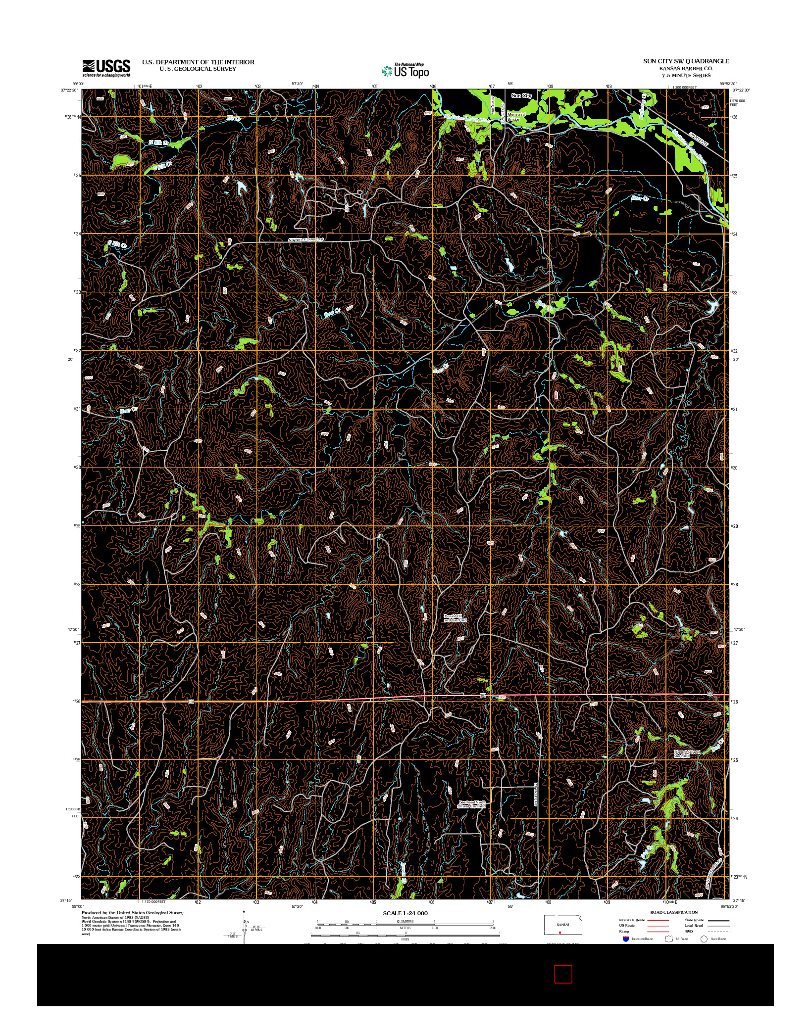 USGS US TOPO 7.5-MINUTE MAP FOR SUN CITY SW, KS 2012