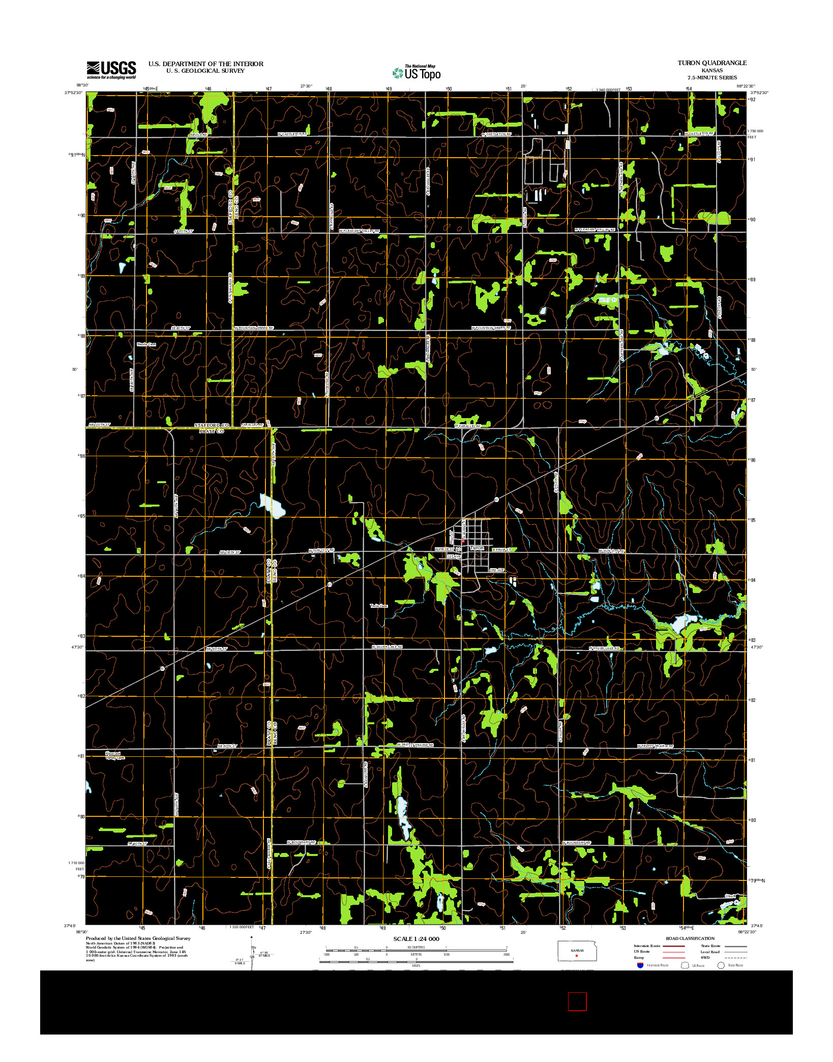 USGS US TOPO 7.5-MINUTE MAP FOR TURON, KS 2012