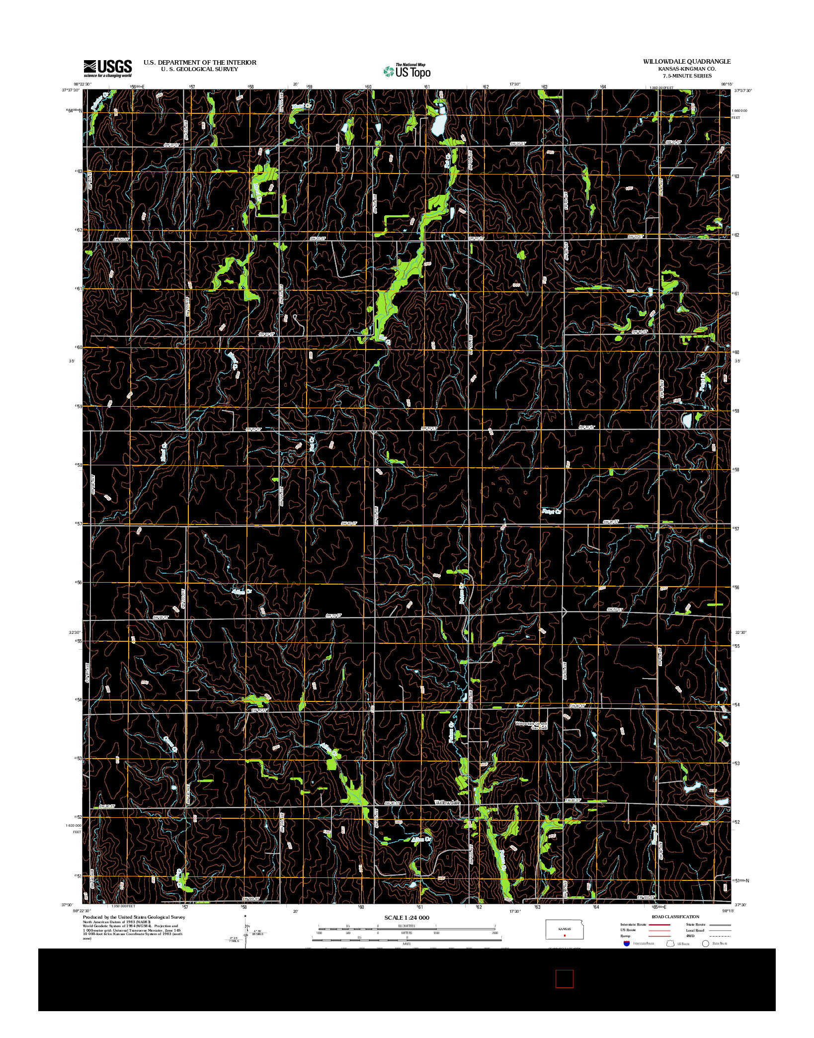 USGS US TOPO 7.5-MINUTE MAP FOR WILLOWDALE, KS 2012
