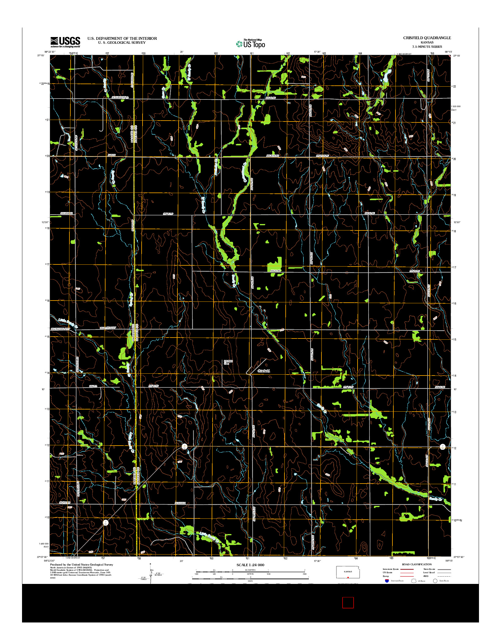 USGS US TOPO 7.5-MINUTE MAP FOR CRISFIELD, KS 2012