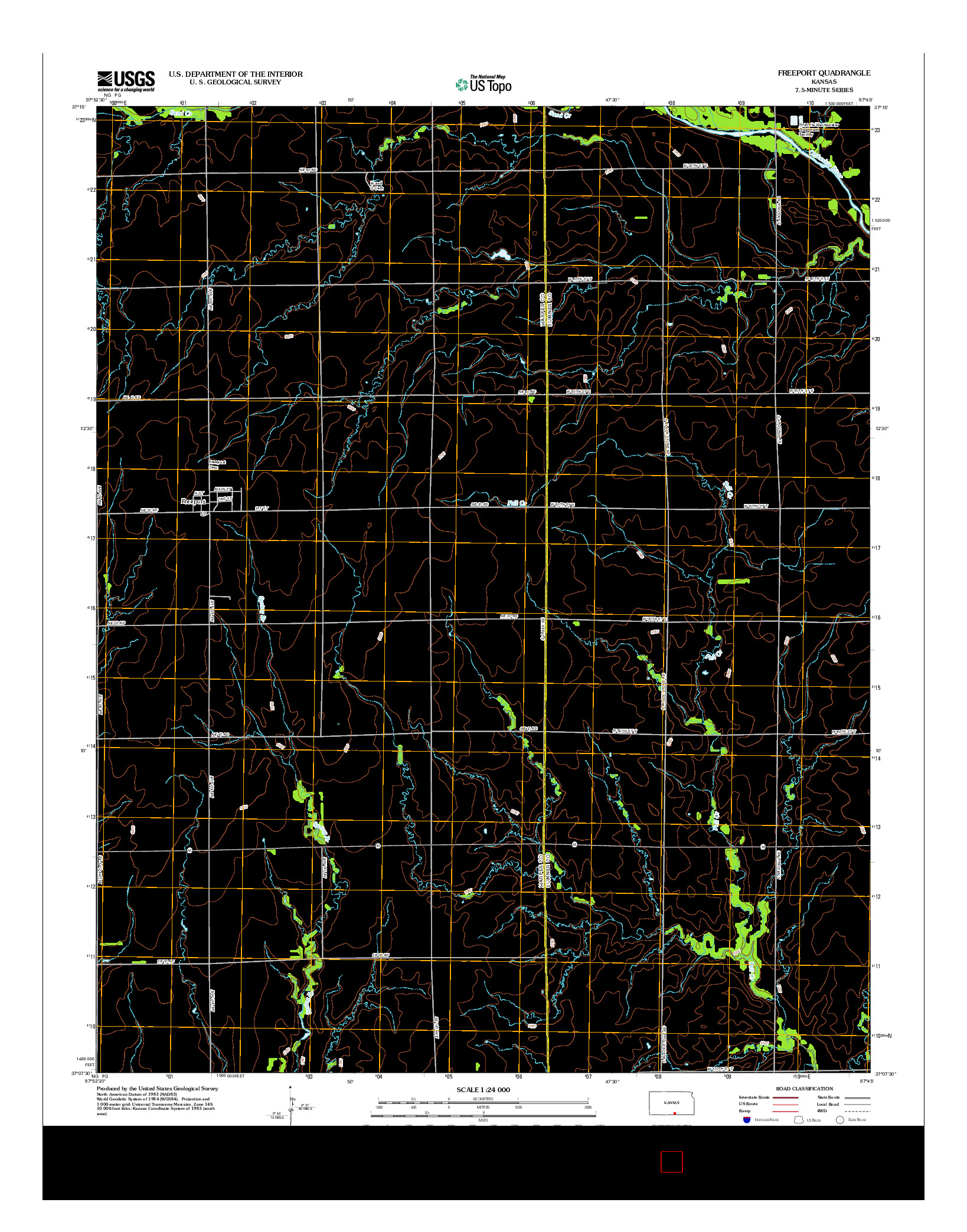 USGS US TOPO 7.5-MINUTE MAP FOR FREEPORT, KS 2012