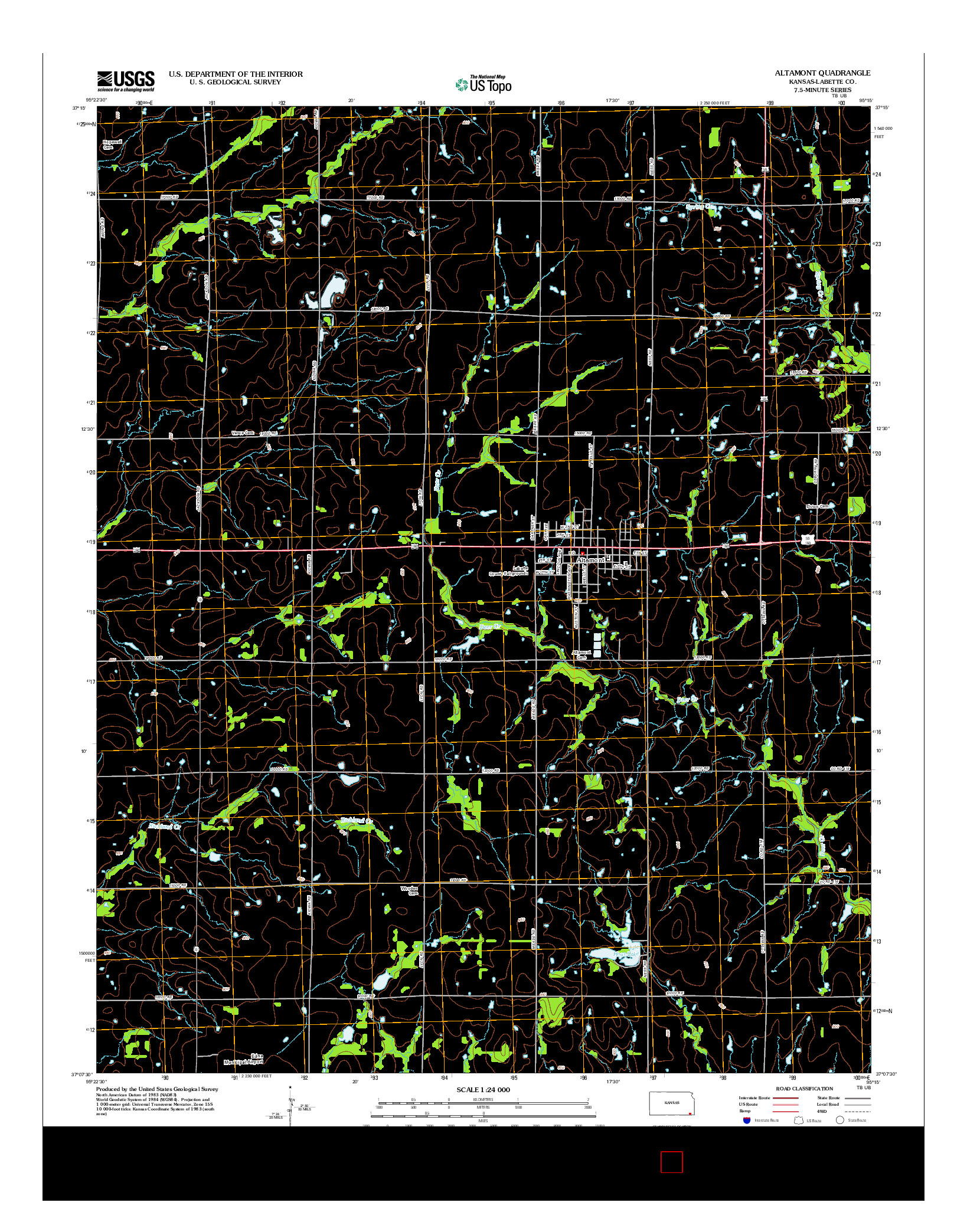 USGS US TOPO 7.5-MINUTE MAP FOR ALTAMONT, KS 2012